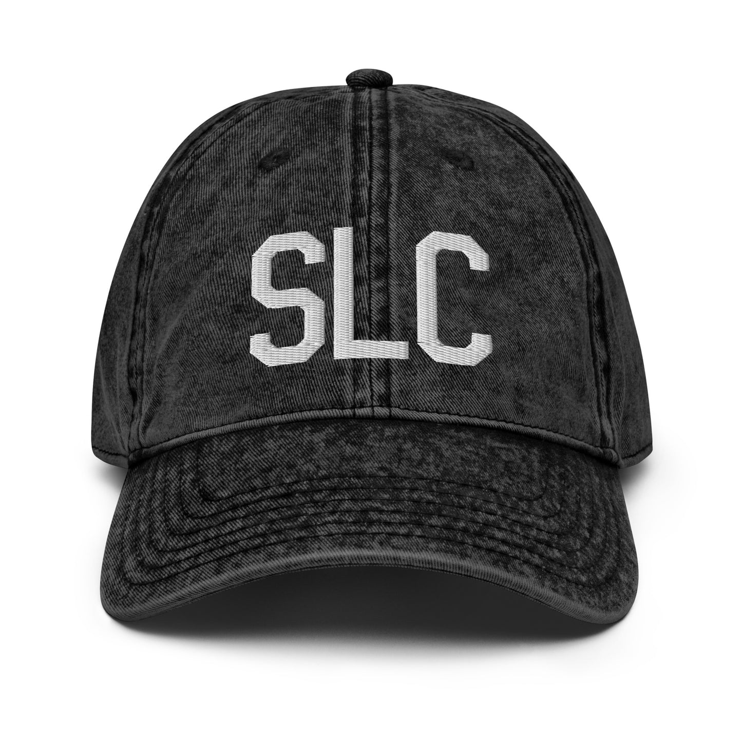 Airport Code Twill Cap - White • SLC Salt Lake City • YHM Designs - Image 14