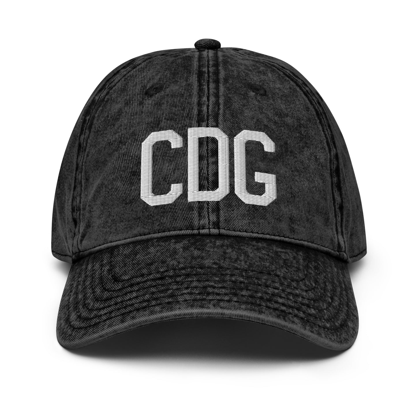 Airport Code Twill Cap - White • CDG Paris • YHM Designs - Image 14