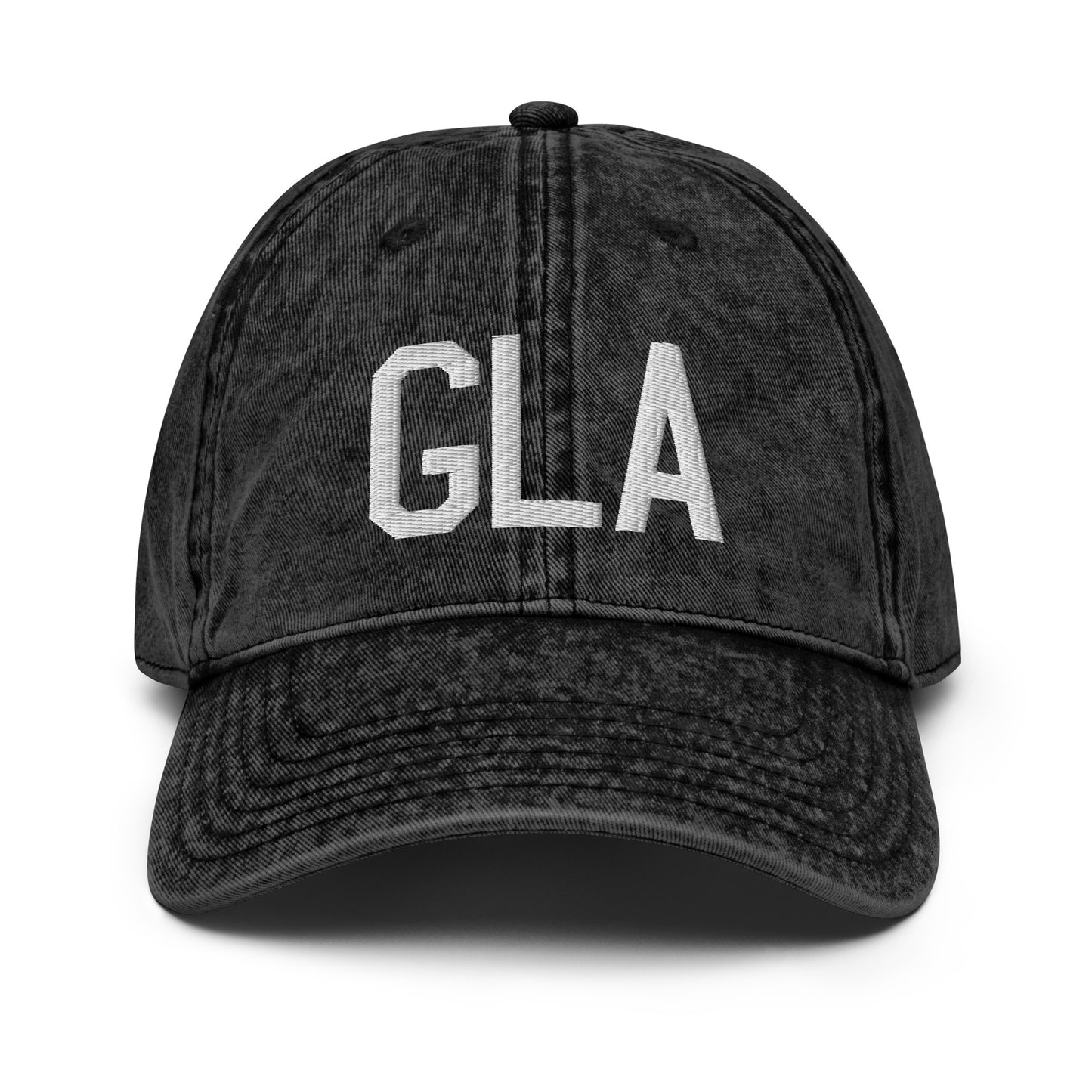 Airport Code Twill Cap - White • GLA Glasgow • YHM Designs - Image 14