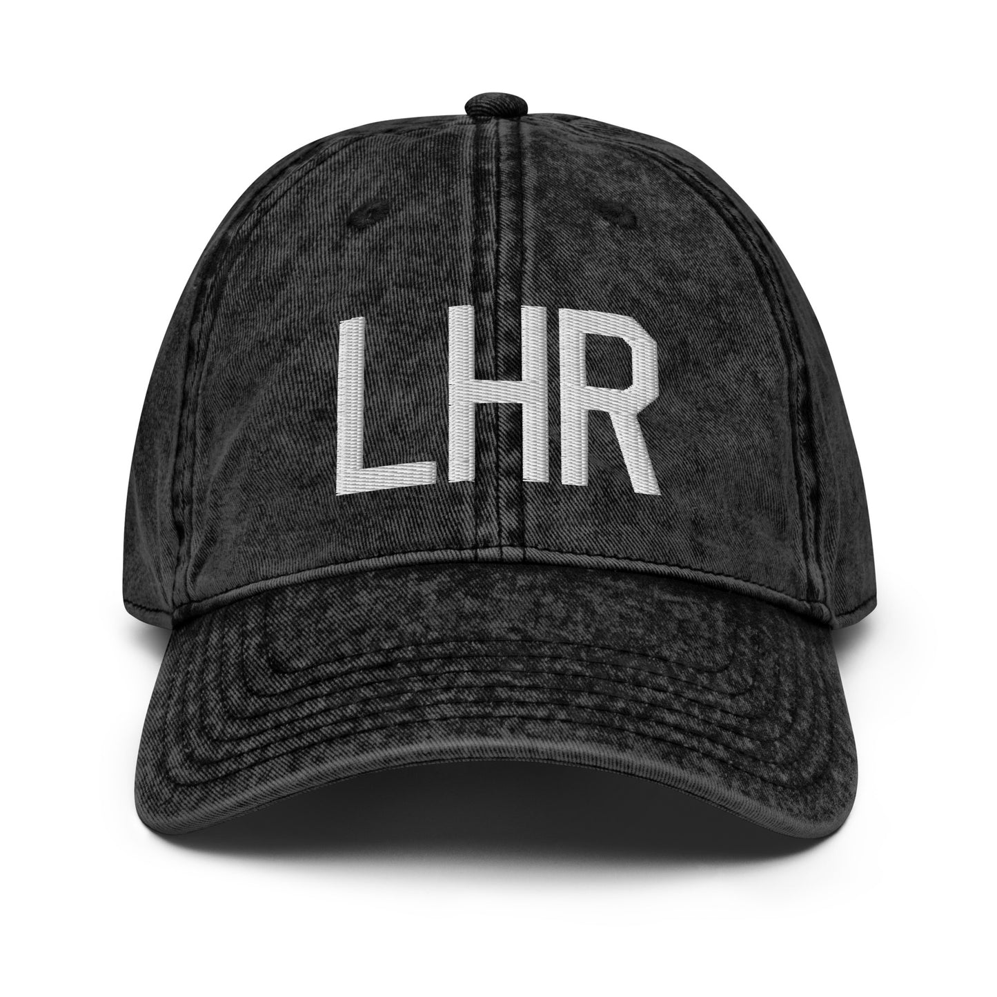 Airport Code Twill Cap - White • LHR London • YHM Designs - Image 14