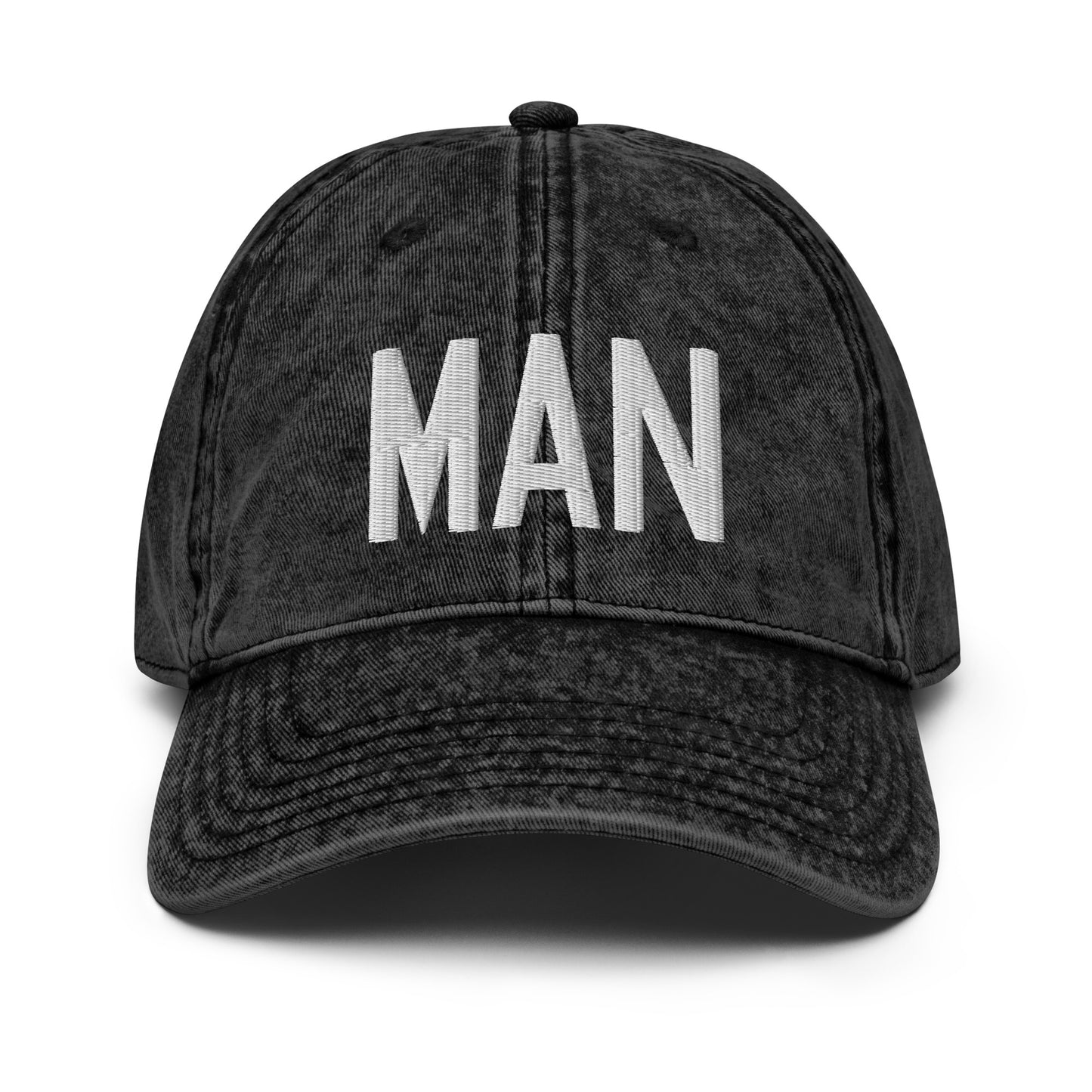 Airport Code Twill Cap - White • MAN Manchester • YHM Designs - Image 14