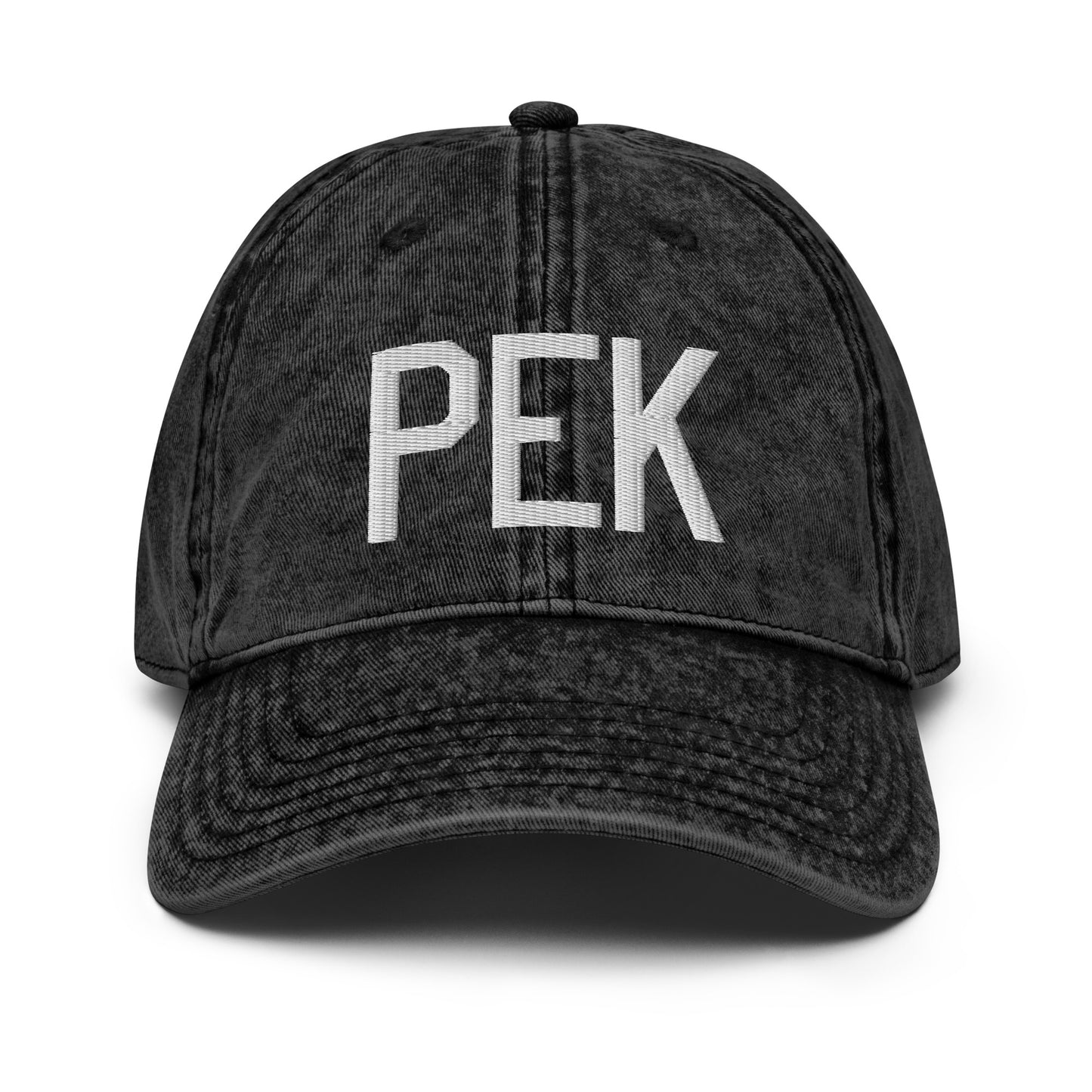 Airport Code Twill Cap - White • PEK Beijing • YHM Designs - Image 14