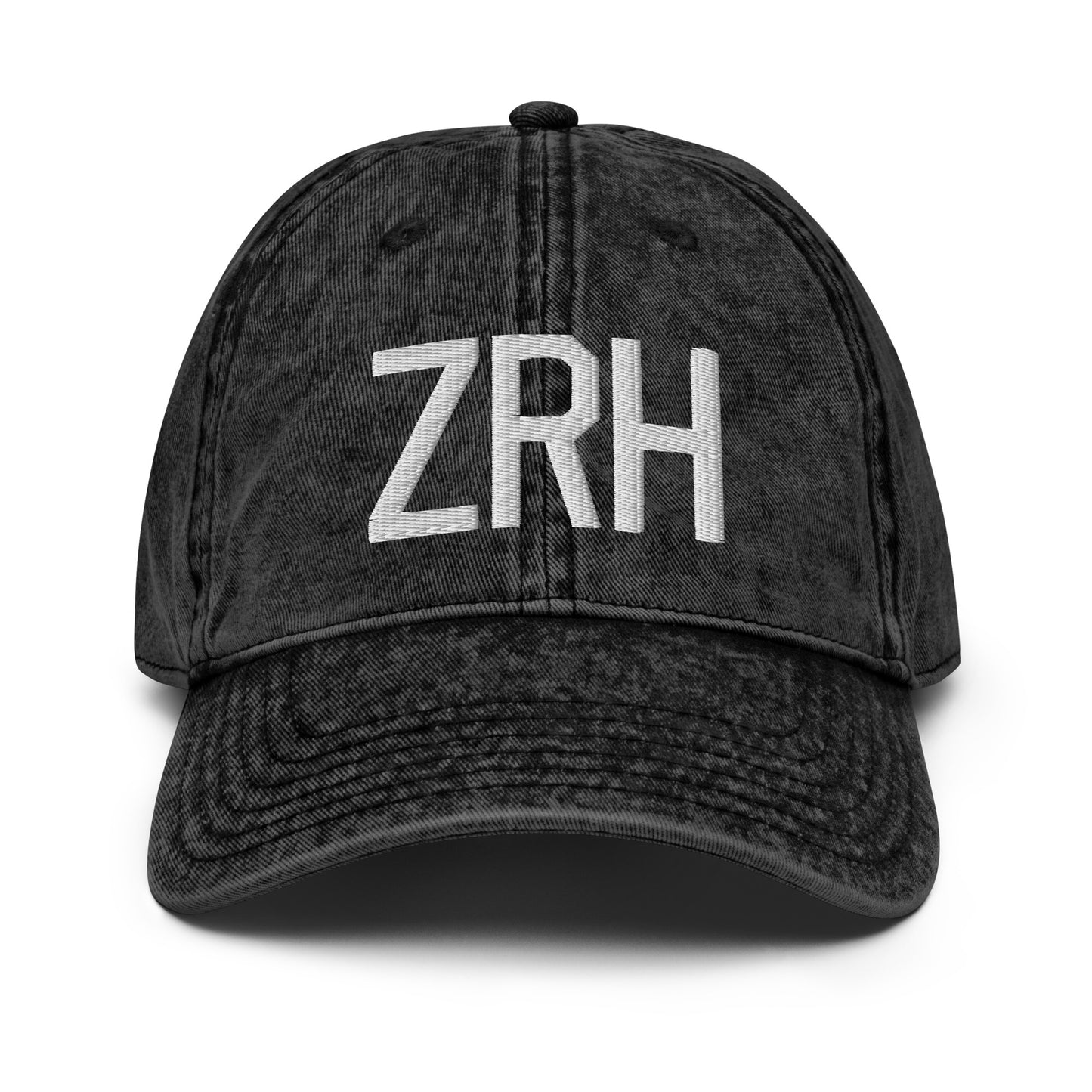 Airport Code Twill Cap - White • ZRH Zurich • YHM Designs - Image 14