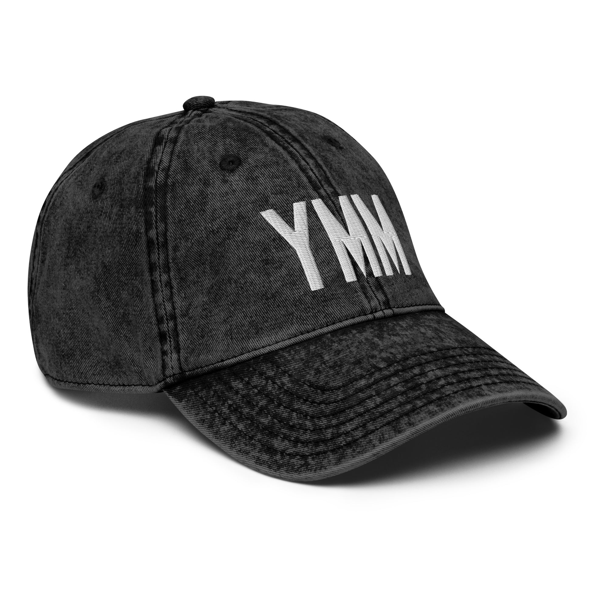 Airport Code Twill Cap - White • YMM Fort McMurray • YHM Designs - Image 15
