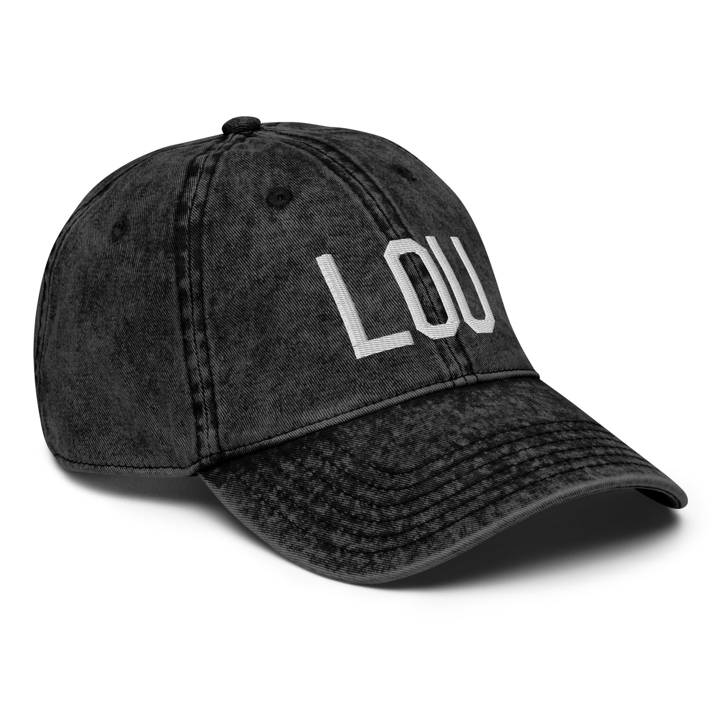 Airport Code Twill Cap - White • LOU Louisville • YHM Designs - Image 15