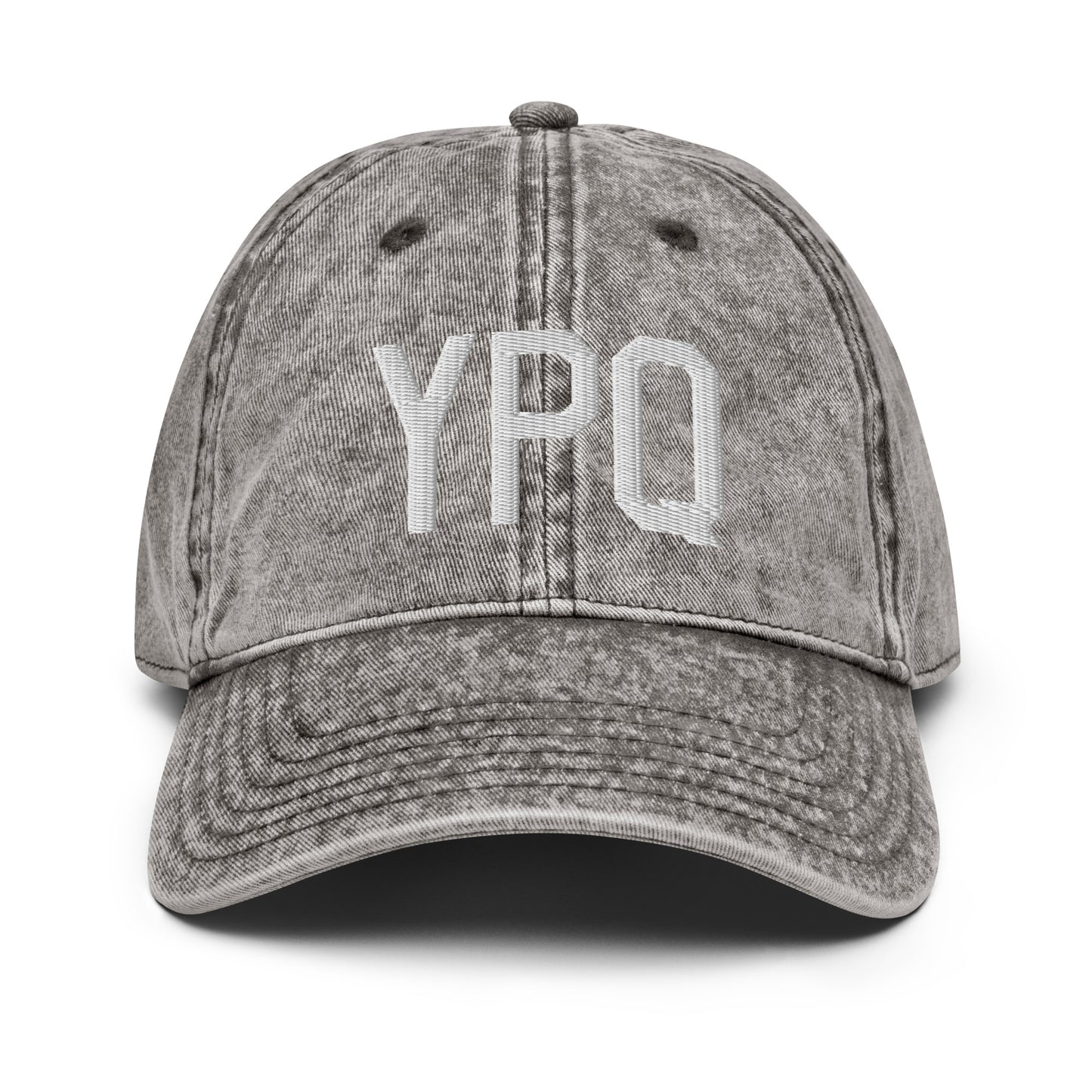 Airport Code Twill Cap - White • YPQ Peterborough • YHM Designs - Image 28