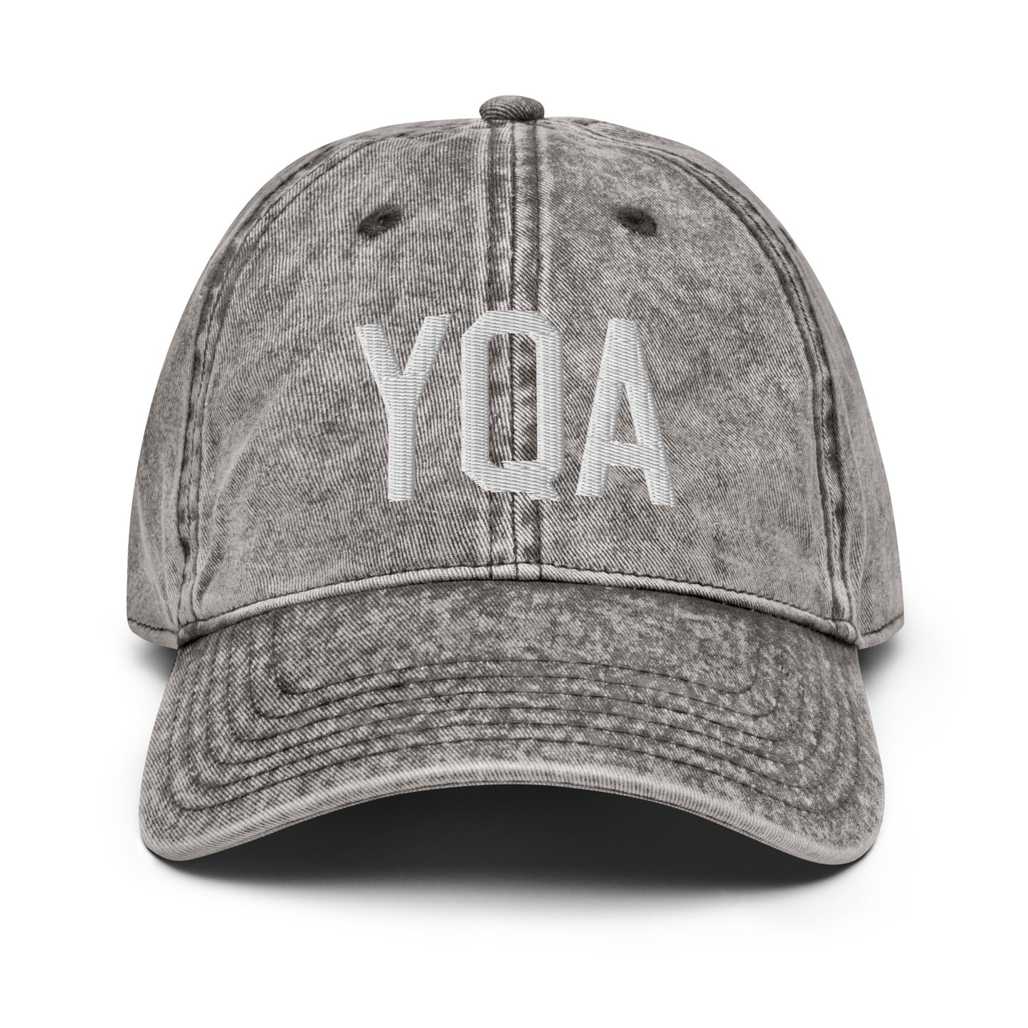 Airport Code Twill Cap - White • YQA Muskoka • YHM Designs - Image 28