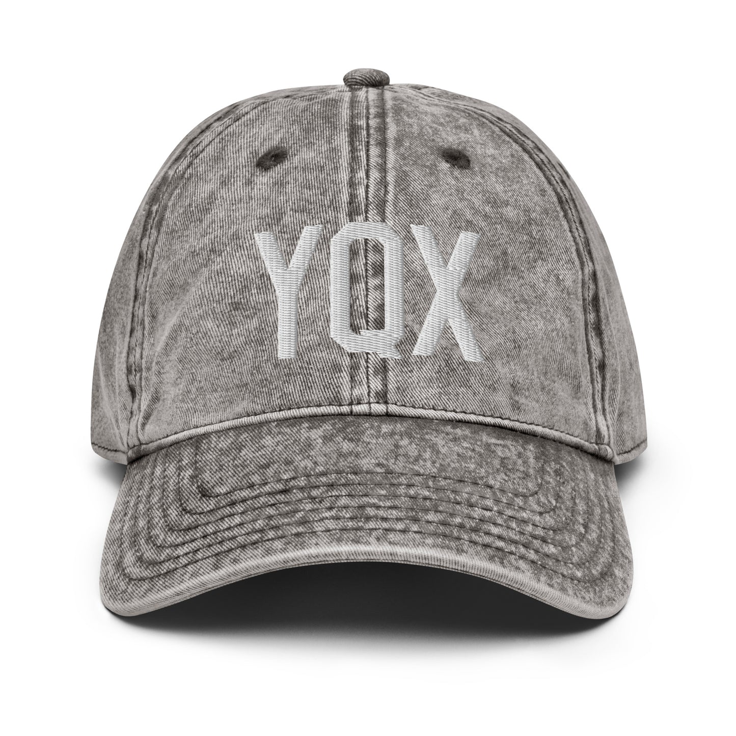 Airport Code Twill Cap - White • YQX Gander • YHM Designs - Image 28