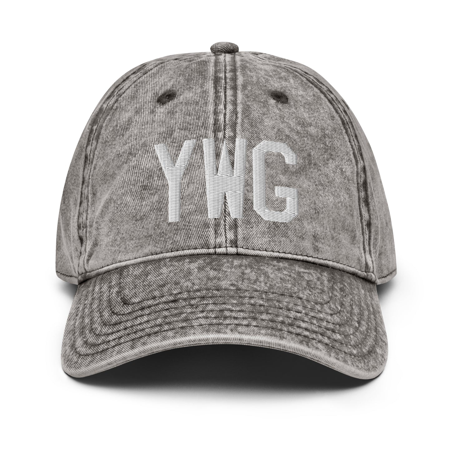 Airport Code Twill Cap - White • YWG Winnipeg • YHM Designs - Image 28