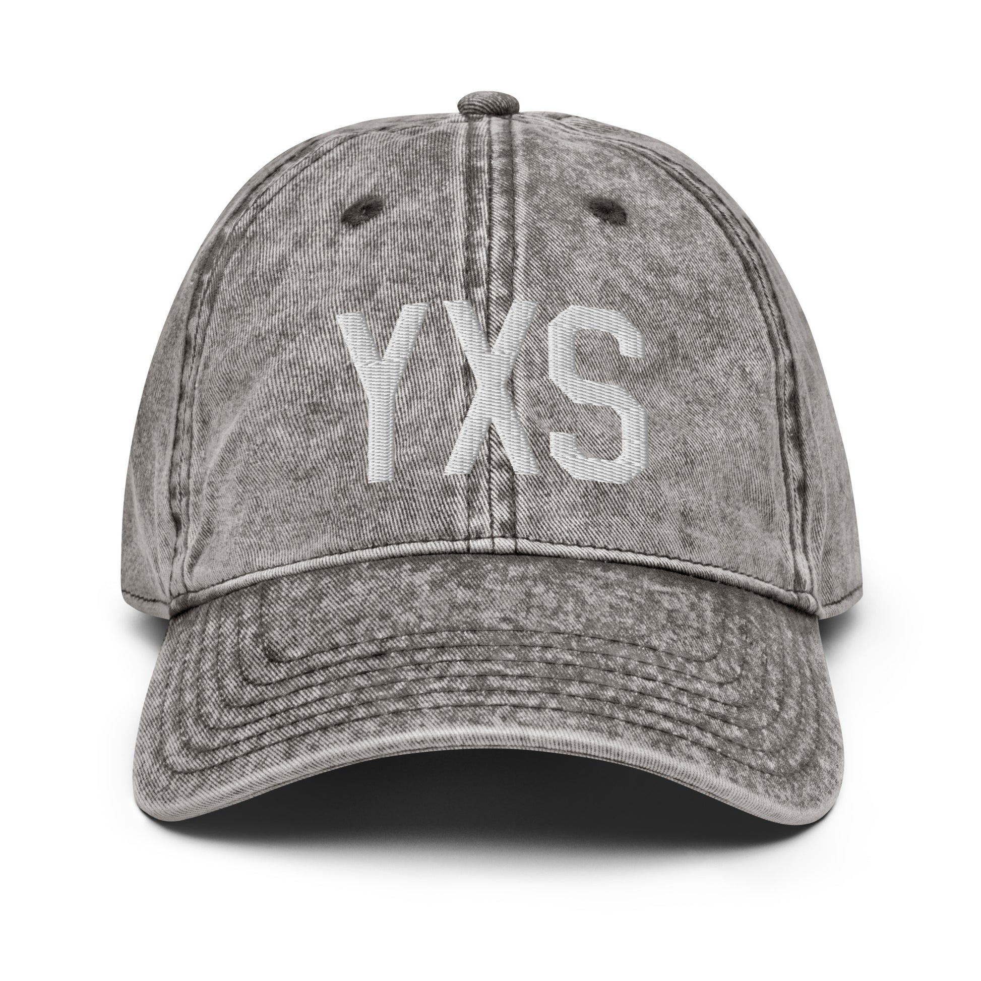 Airport Code Twill Cap - White • YXS Prince George • YHM Designs - Image 28