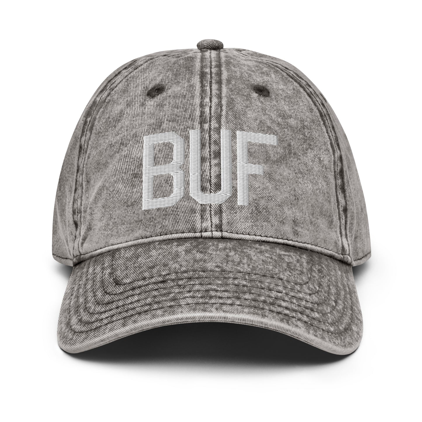 Airport Code Twill Cap - White • BUF Buffalo • YHM Designs - Image 28