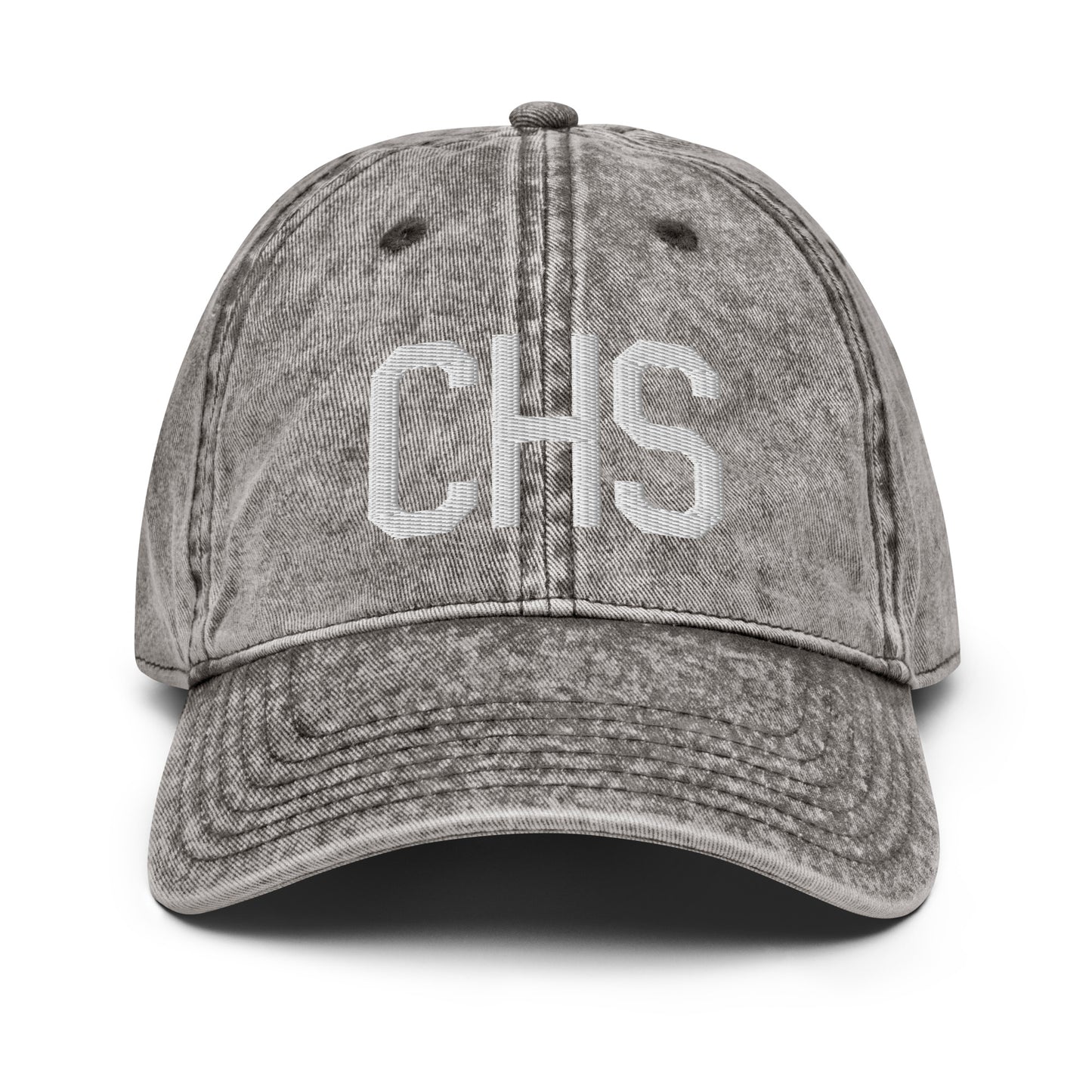 Airport Code Twill Cap - White • CHS Charleston • YHM Designs - Image 28