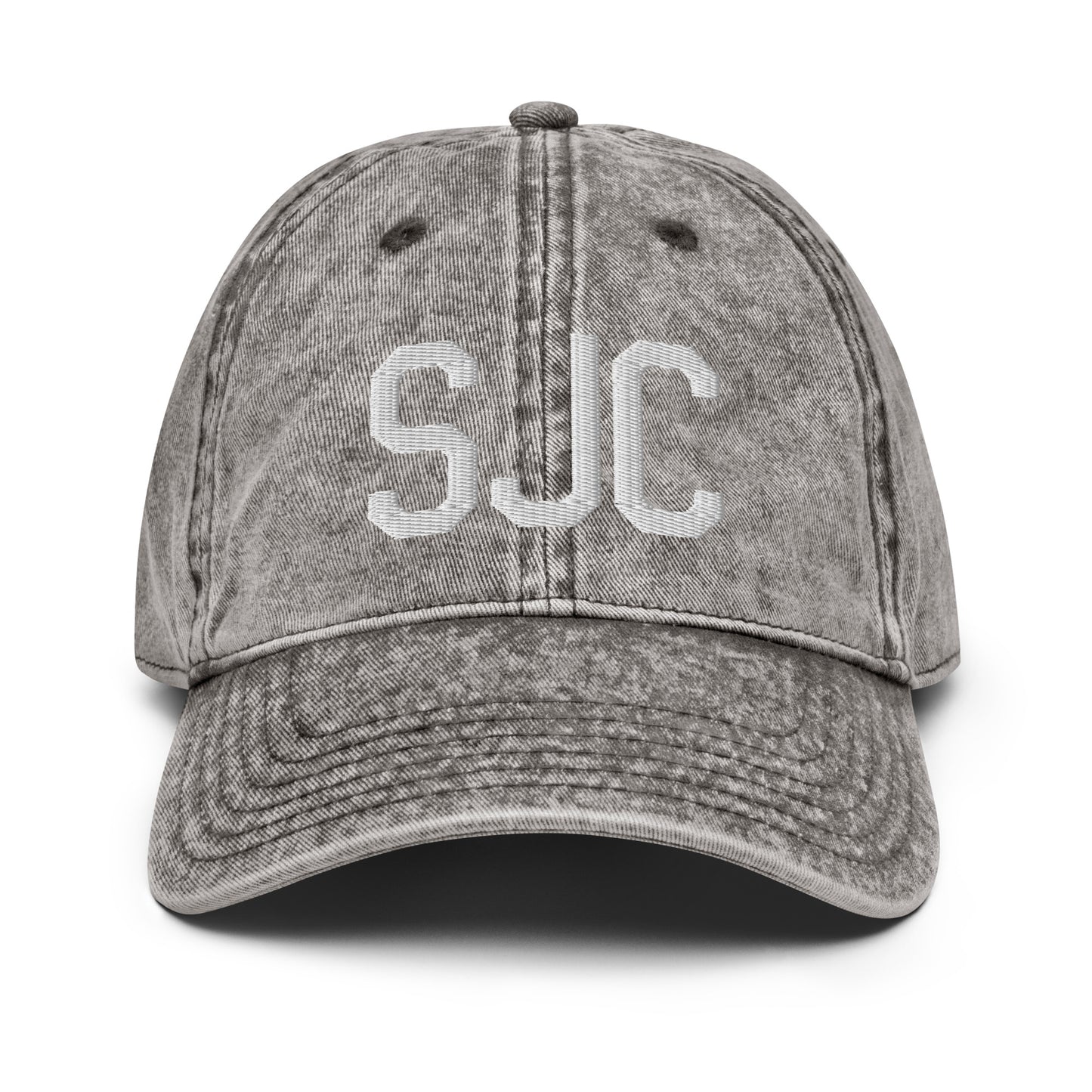 Airport Code Twill Cap - White • SJC San Jose • YHM Designs - Image 28