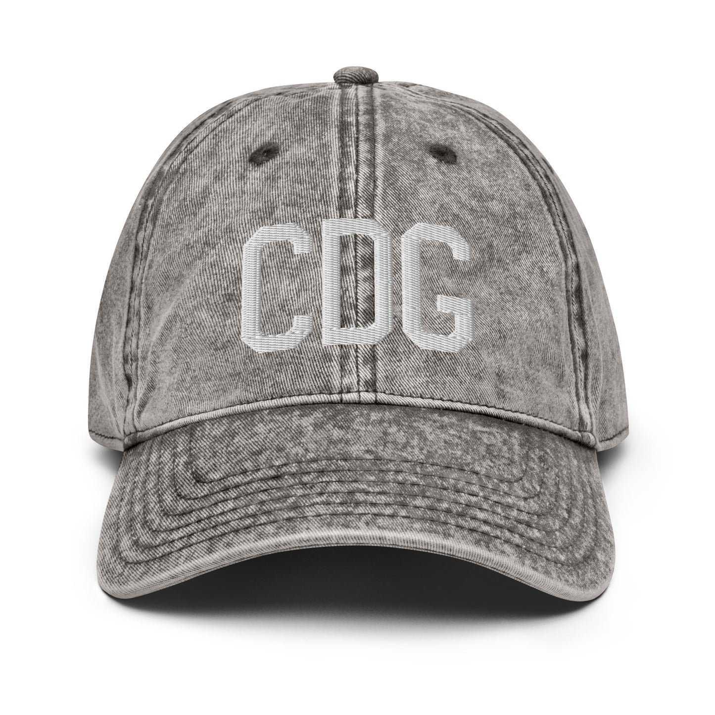 Airport Code Twill Cap - White • CDG Paris • YHM Designs - Image 28