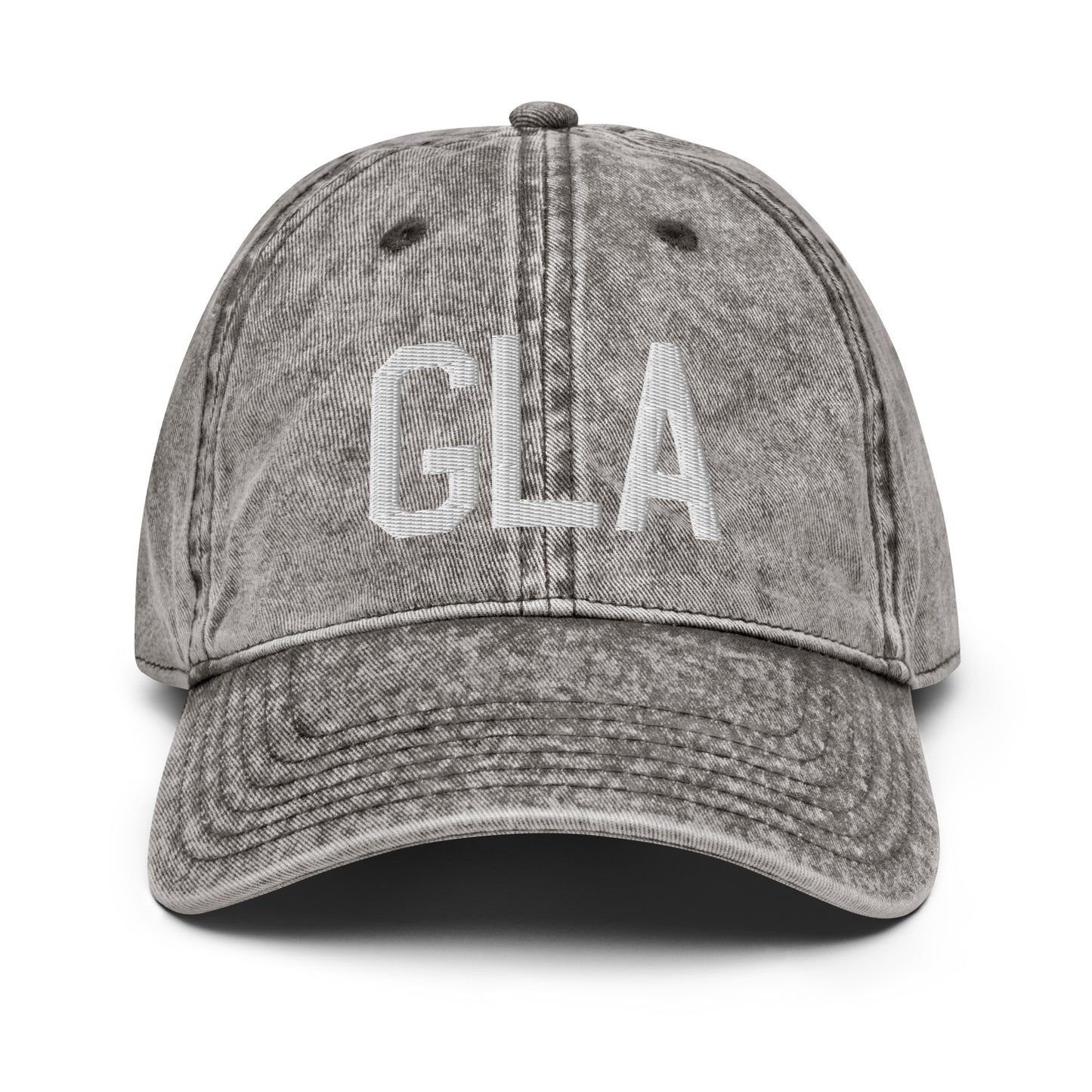 Airport Code Twill Cap - White • GLA Glasgow • YHM Designs - Image 28