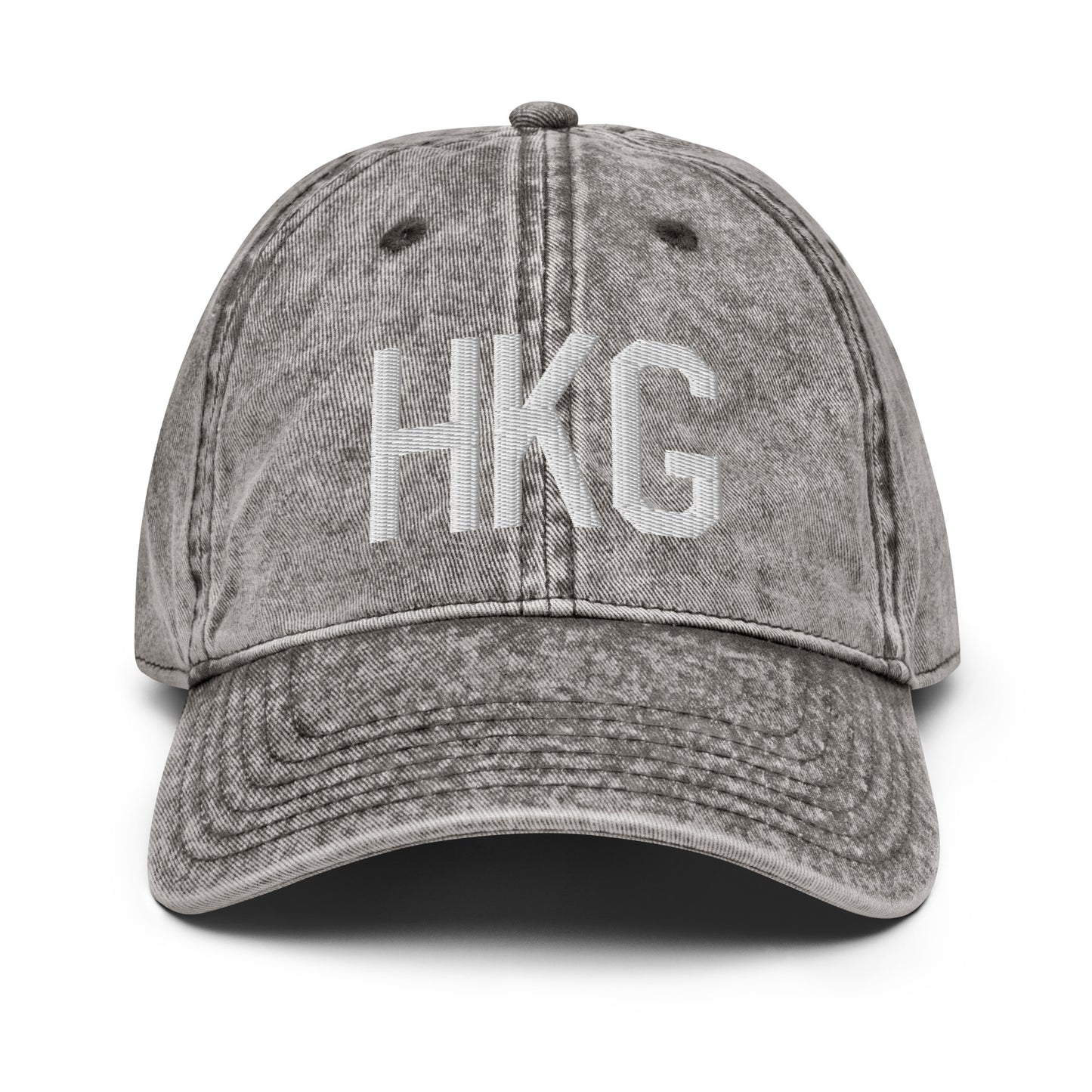 Airport Code Twill Cap - White • HKG Hong Kong • YHM Designs - Image 28