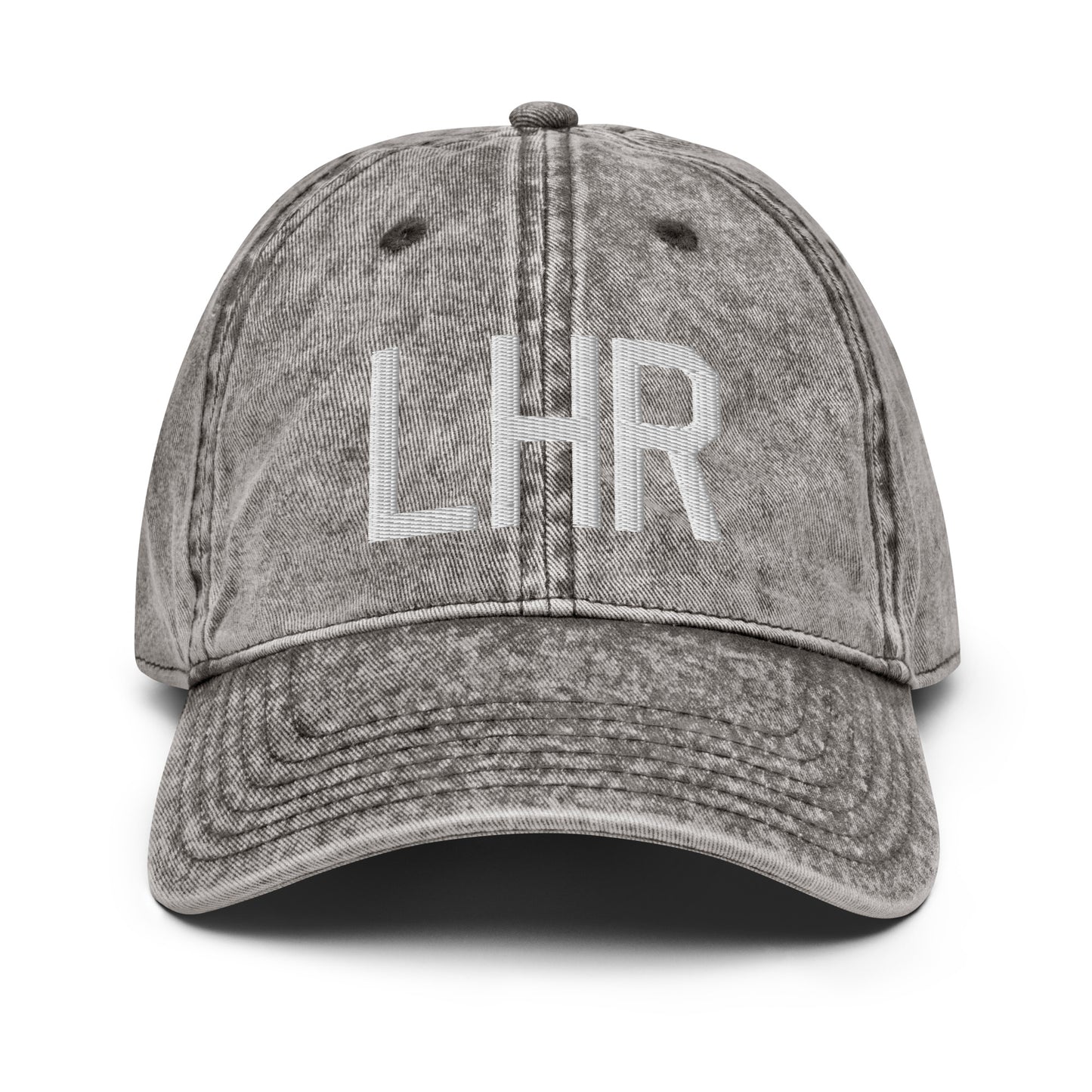 Airport Code Twill Cap - White • LHR London • YHM Designs - Image 28