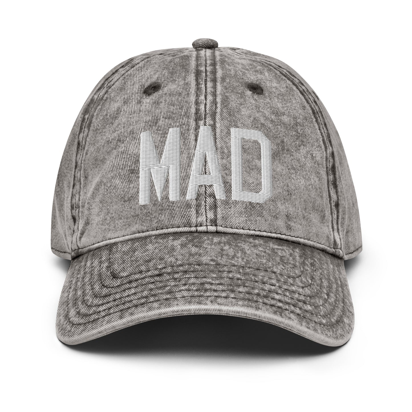 Airport Code Twill Cap - White • MAD Madrid • YHM Designs - Image 28