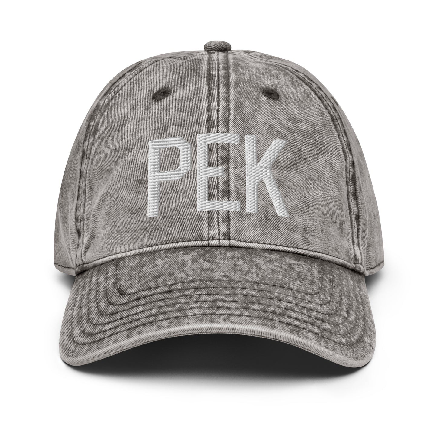 Airport Code Twill Cap - White • PEK Beijing • YHM Designs - Image 28