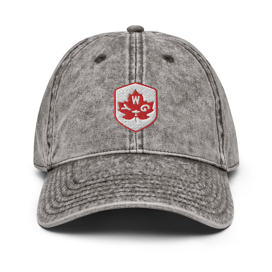 YWG Winnipeg Cotton Twill Cap • Maple Leaf Shield Design - Red & White • YHM Designs - Image 02