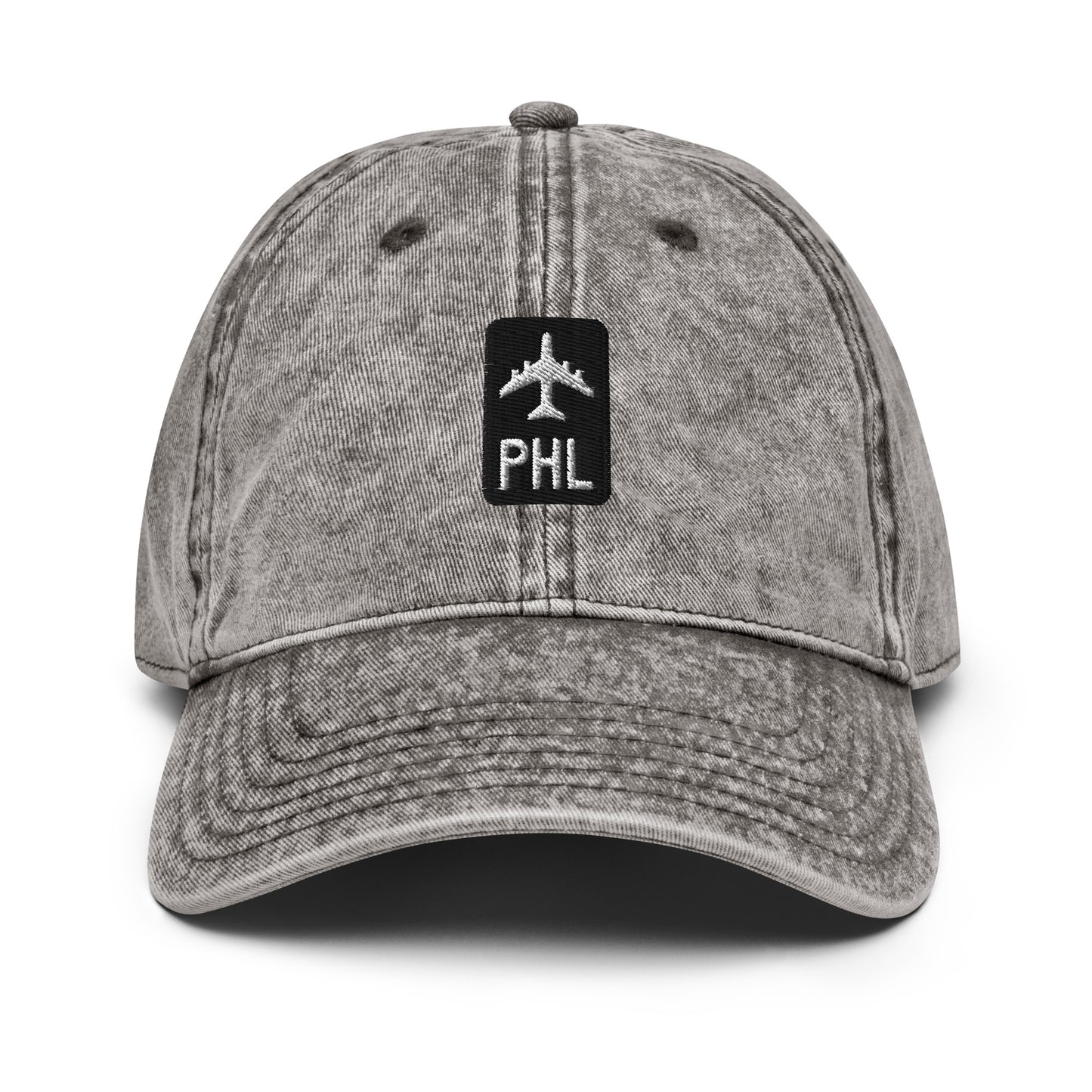 Jetliner Vintage Cotton Twill Baseball Cap • Black/White • PHL Philadelphia Souvenir • YHM Designs - Image 22