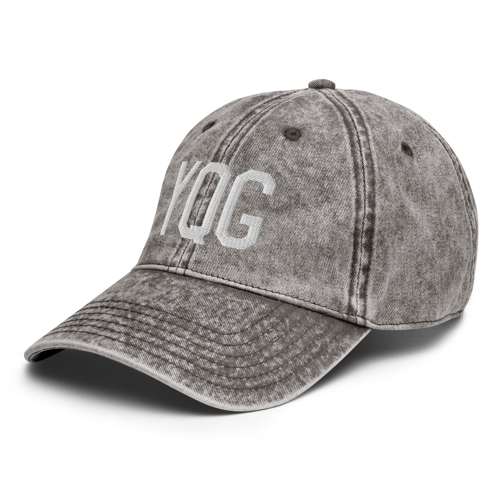 Airport Code Twill Cap - White • YQG Windsor • YHM Designs - Image 29