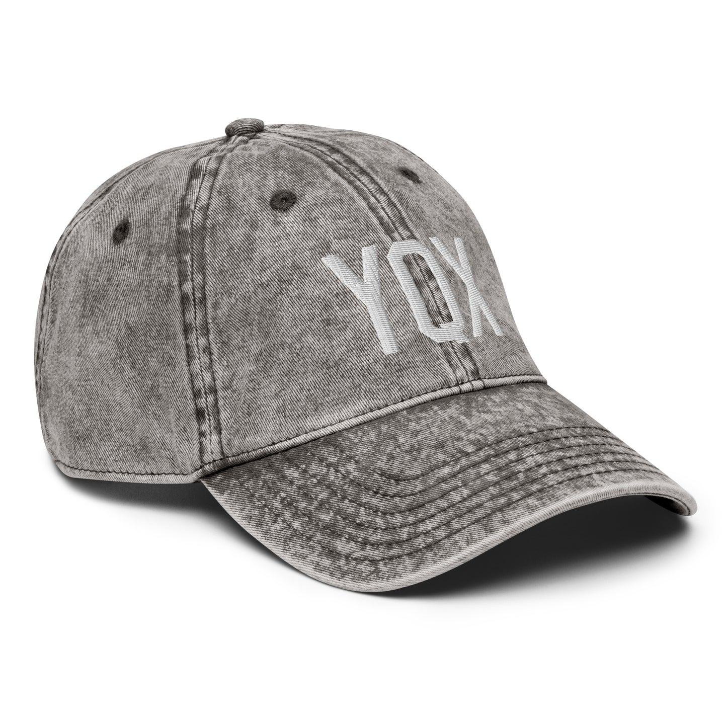 Airport Code Twill Cap - White • YQX Gander • YHM Designs - Image 30