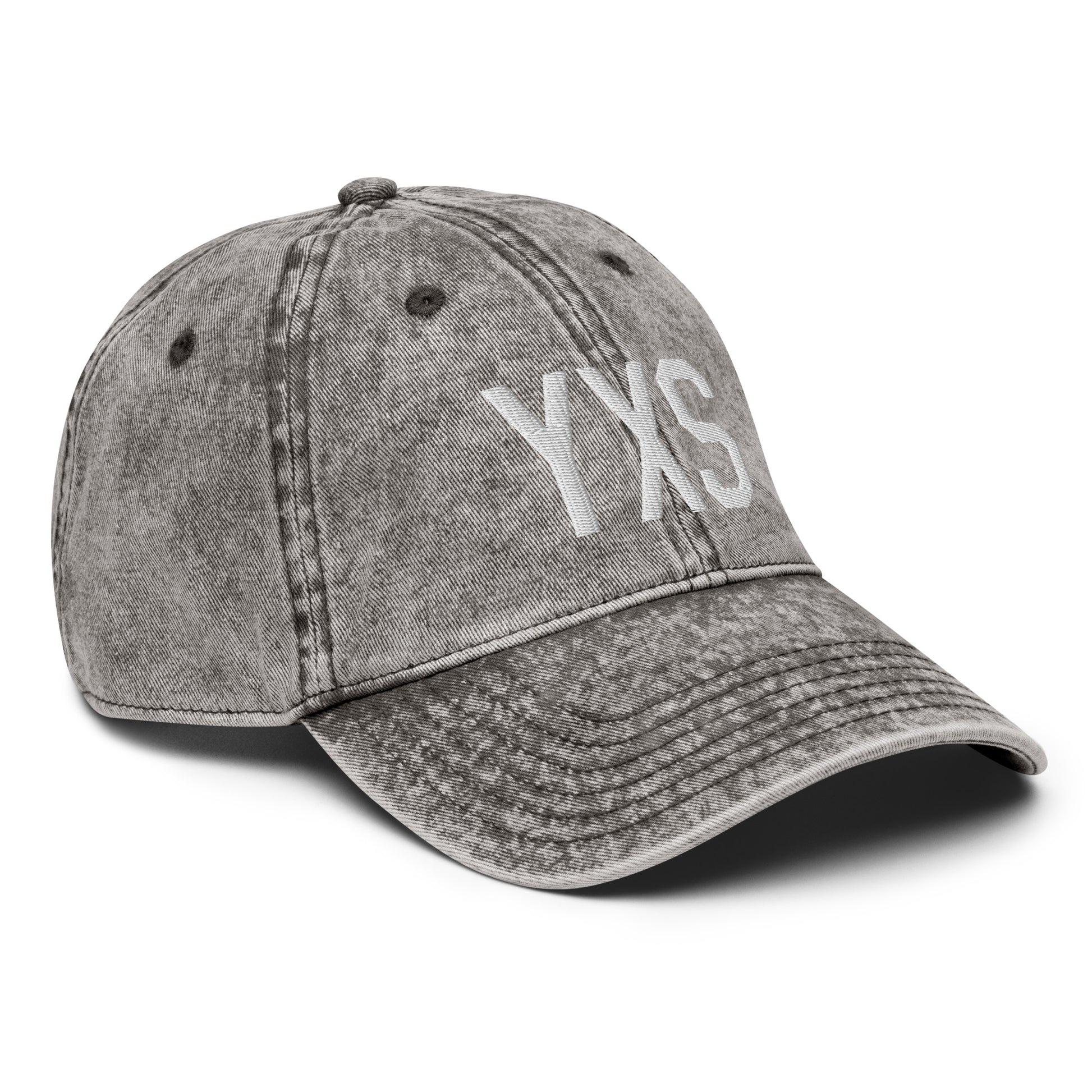 Airport Code Twill Cap - White • YXS Prince George • YHM Designs - Image 30
