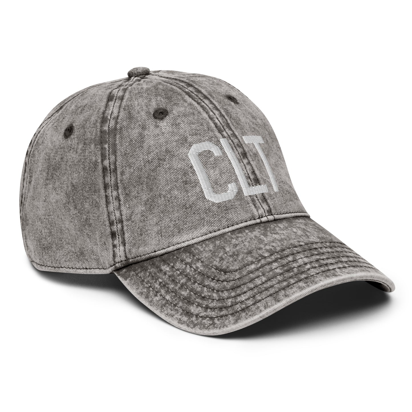 Airport Code Twill Cap - White • CLT Charlotte • YHM Designs - Image 30