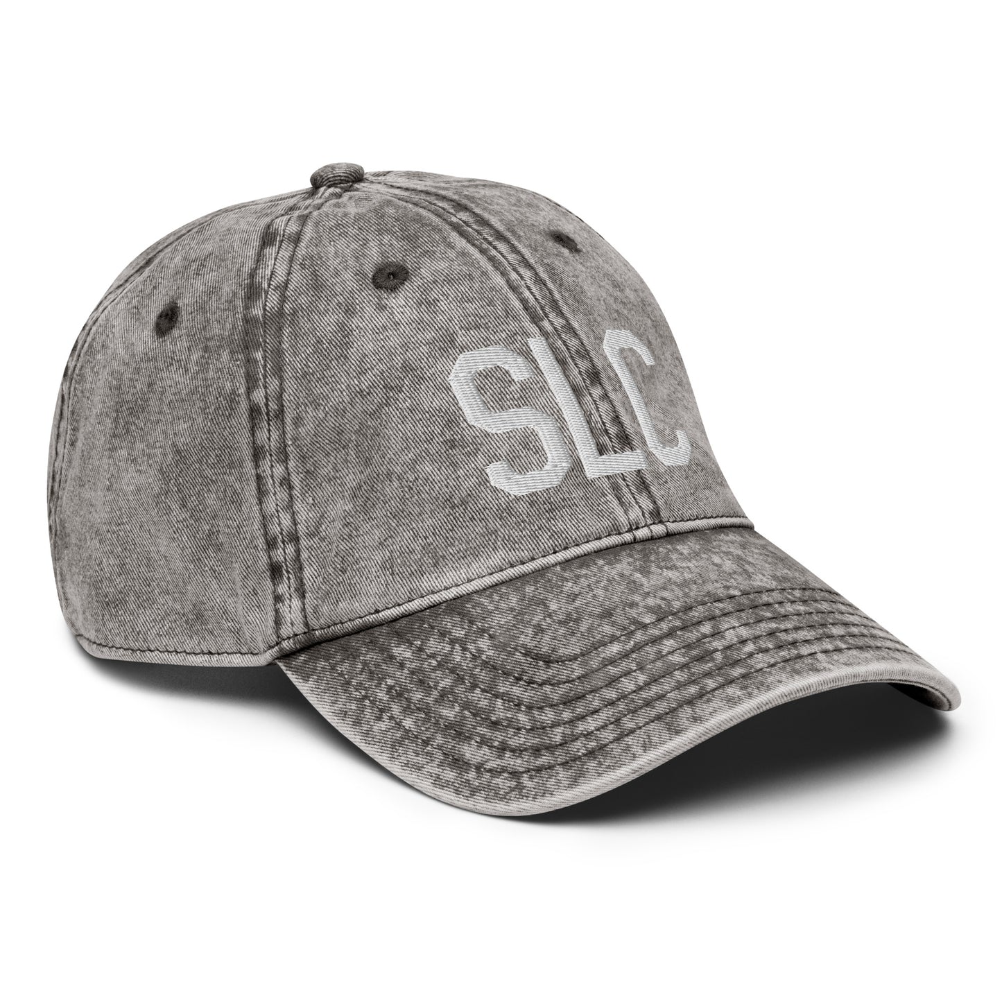 Airport Code Twill Cap - White • SLC Salt Lake City • YHM Designs - Image 30