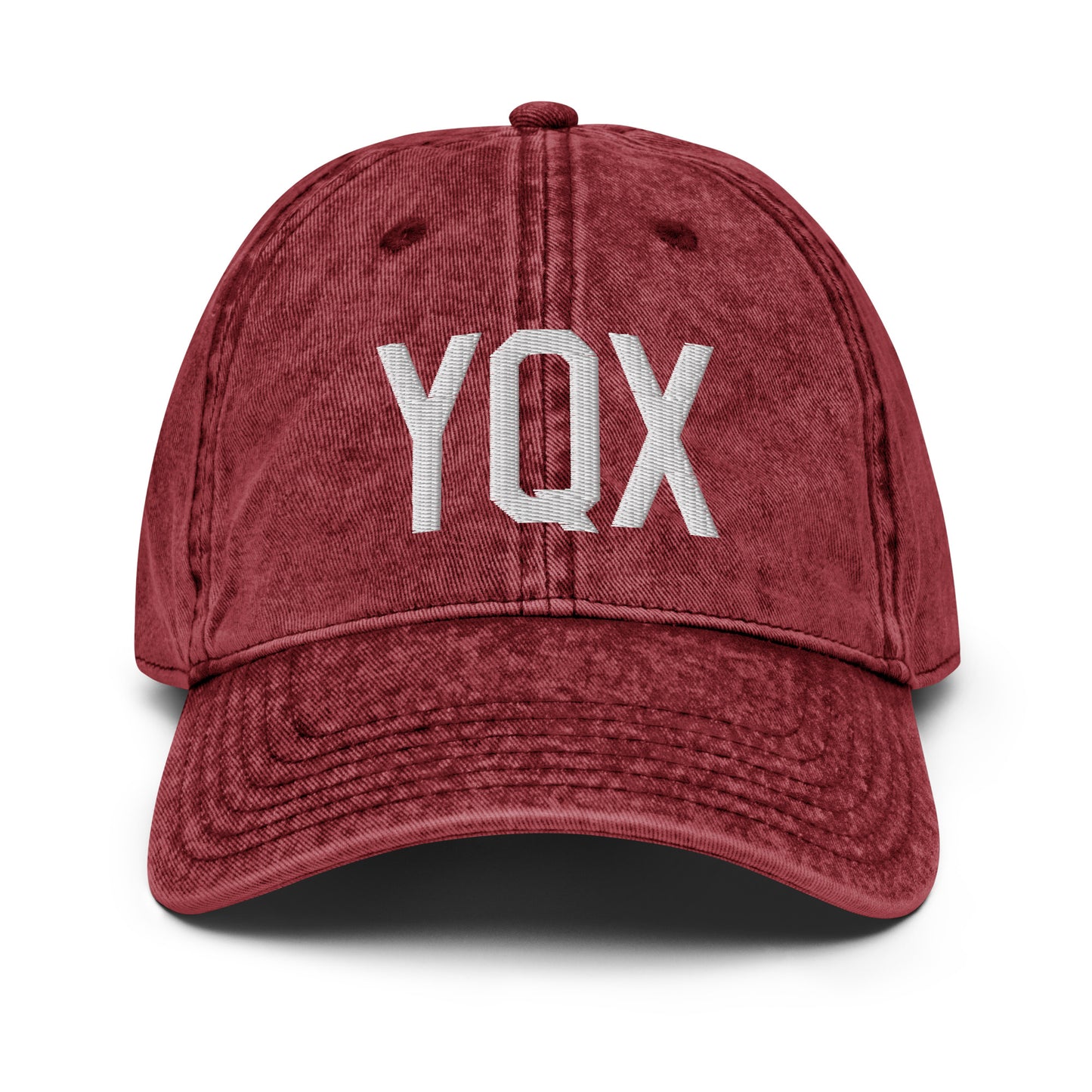 Airport Code Twill Cap - White • YQX Gander • YHM Designs - Image 19