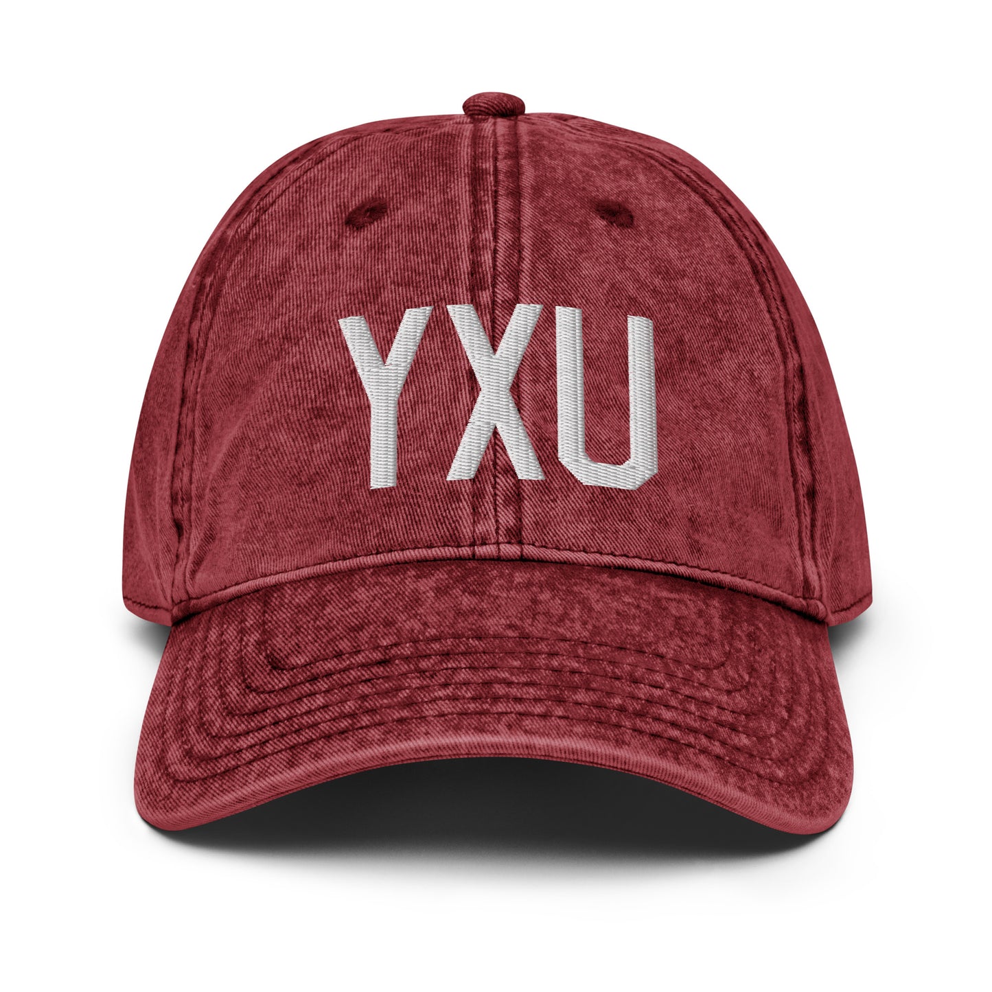 Airport Code Twill Cap - White • YXU London • YHM Designs - Image 19