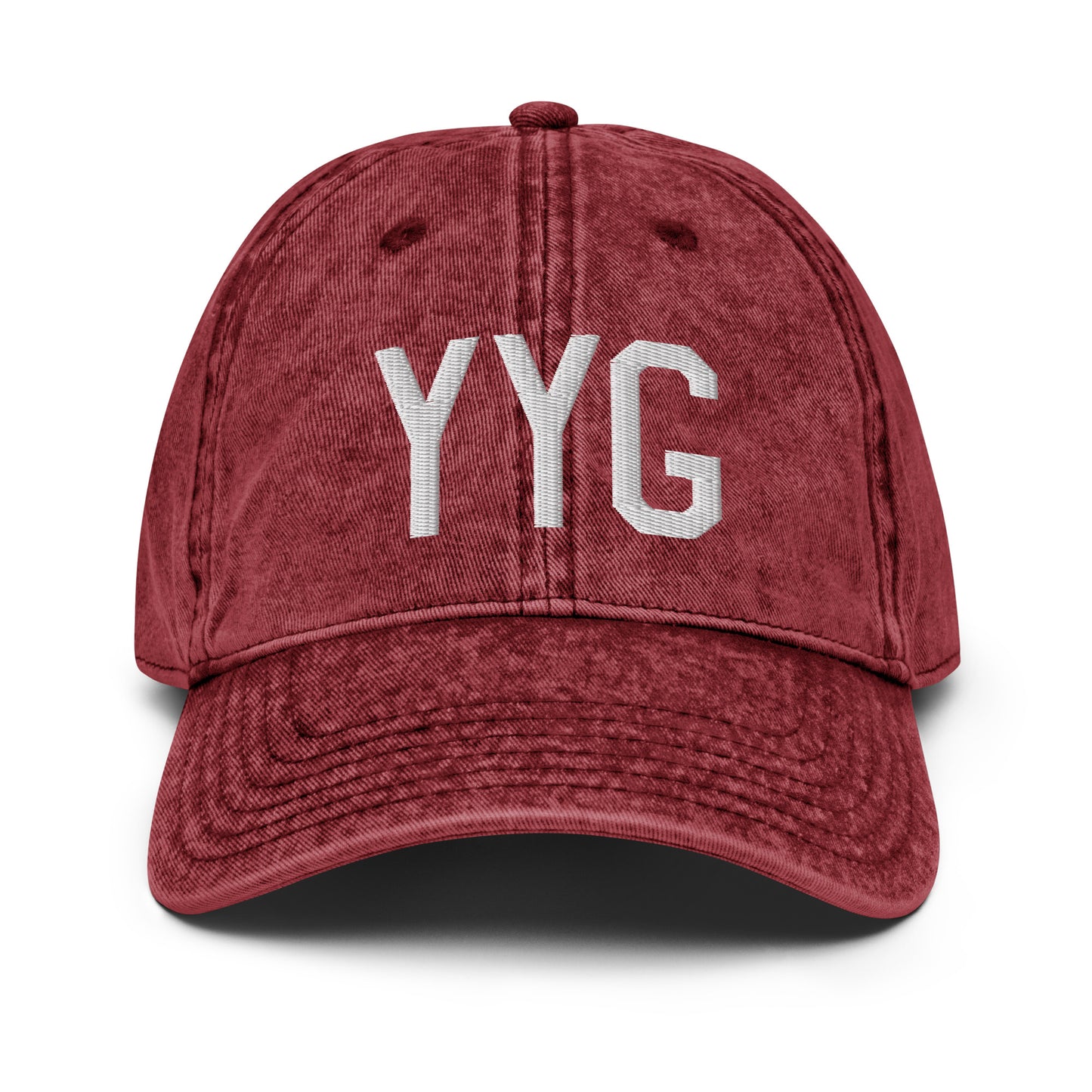 Airport Code Twill Cap - White • YYG Charlottetown • YHM Designs - Image 19