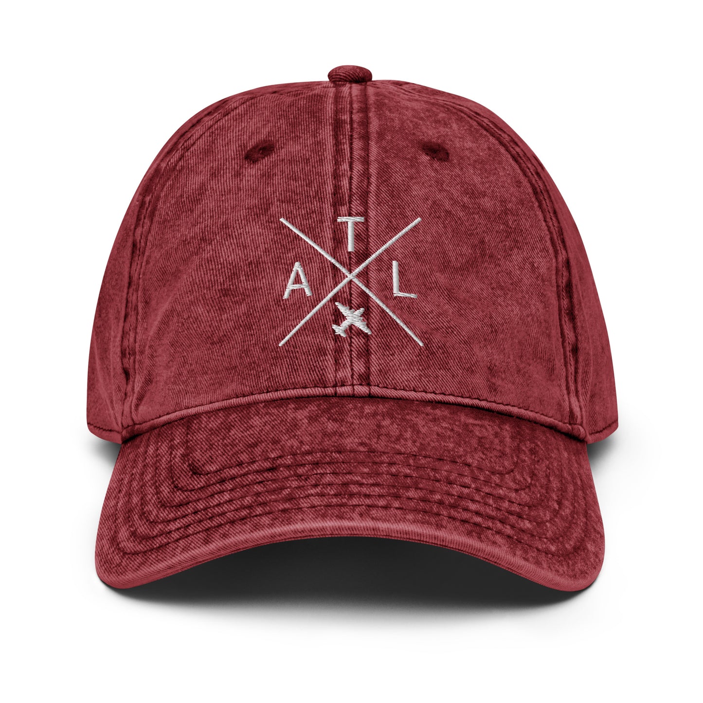 Crossed-X Cotton Twill Cap - White • ATL Atlanta • YHM Designs - Image 22