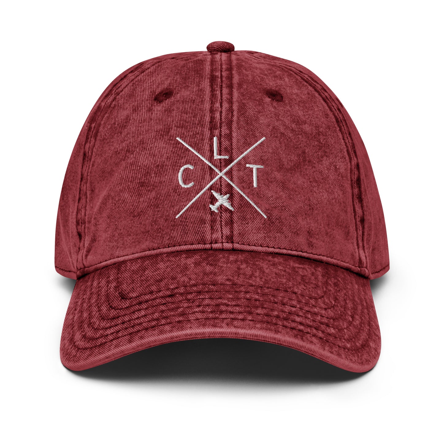 Crossed-X Cotton Twill Cap - White • CLT Charlotte • YHM Designs - Image 22
