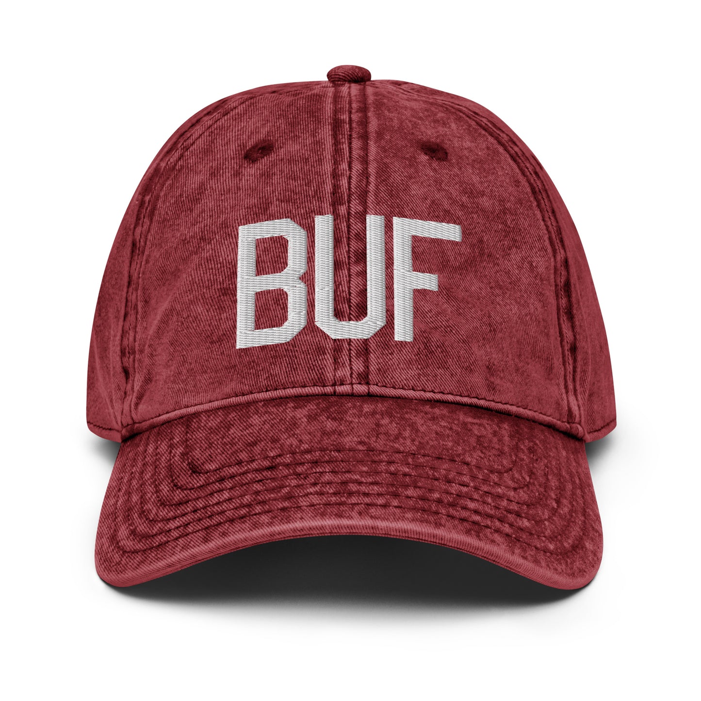 Airport Code Twill Cap - White • BUF Buffalo • YHM Designs - Image 19