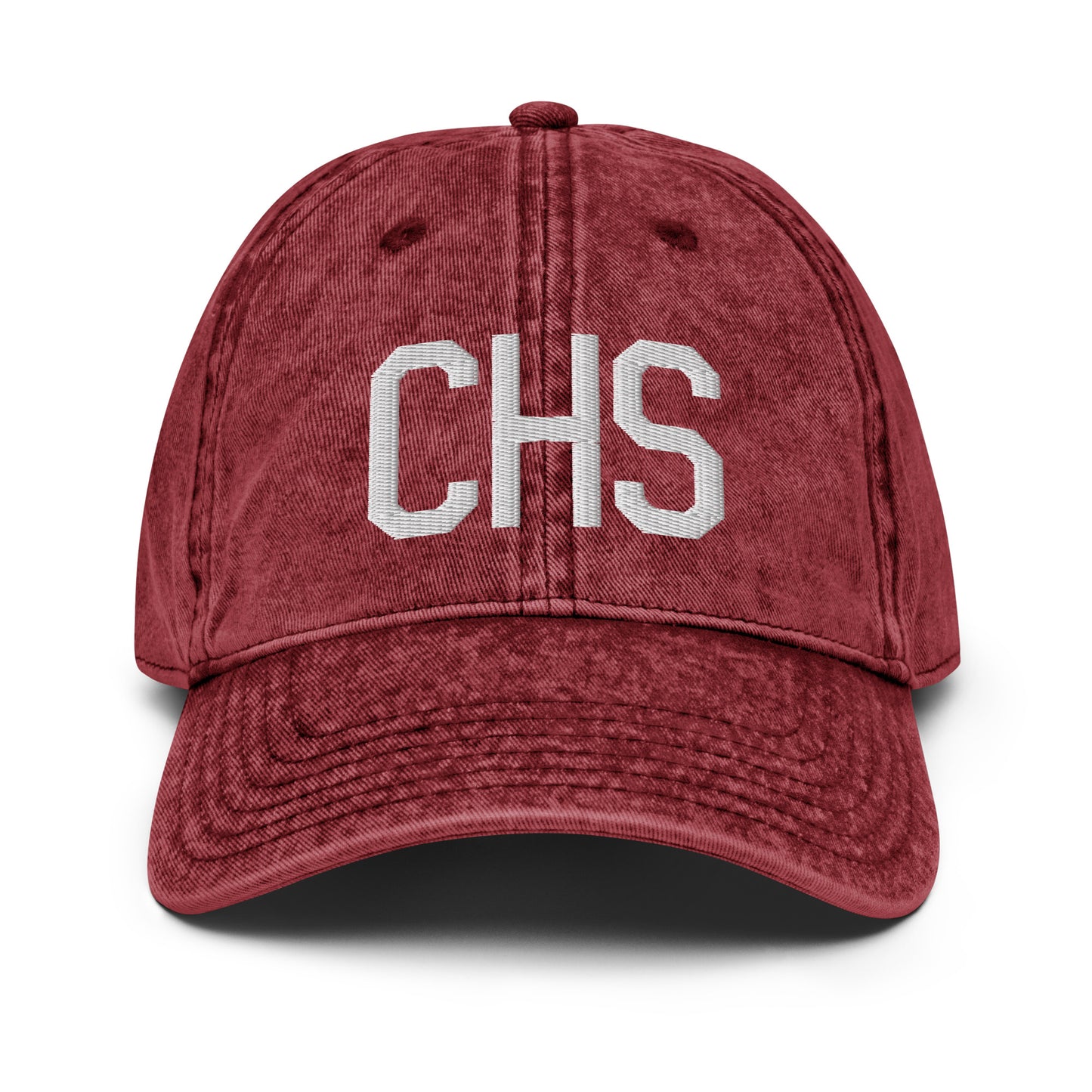 Airport Code Twill Cap - White • CHS Charleston • YHM Designs - Image 19