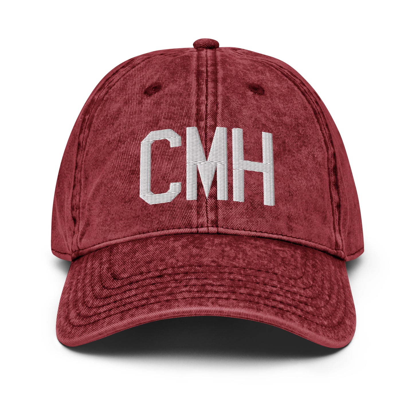 Airport Code Twill Cap - White • CMH Columbus • YHM Designs - Image 19