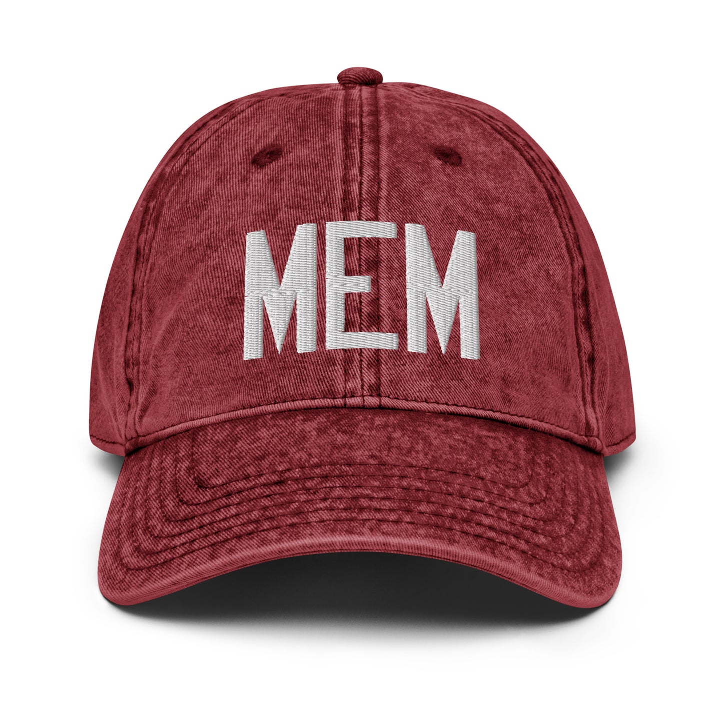 Airport Code Twill Cap - White • MEM Memphis • YHM Designs - Image 19