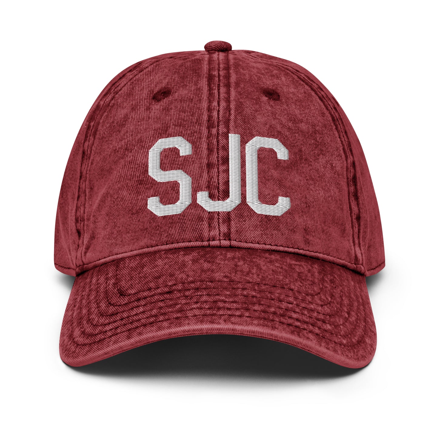 Airport Code Twill Cap - White • SJC San Jose • YHM Designs - Image 19