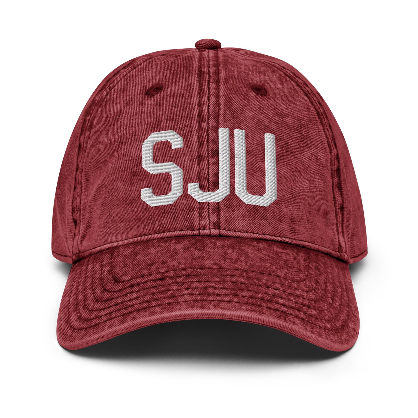 Airport Code Twill Cap - White • SJU San Juan • YHM Designs - Image 19