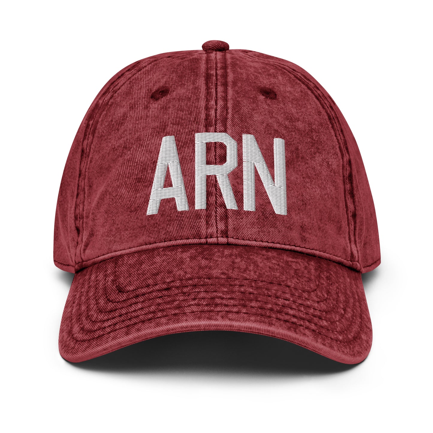 Airport Code Twill Cap - White • ARN Stockholm • YHM Designs - Image 19