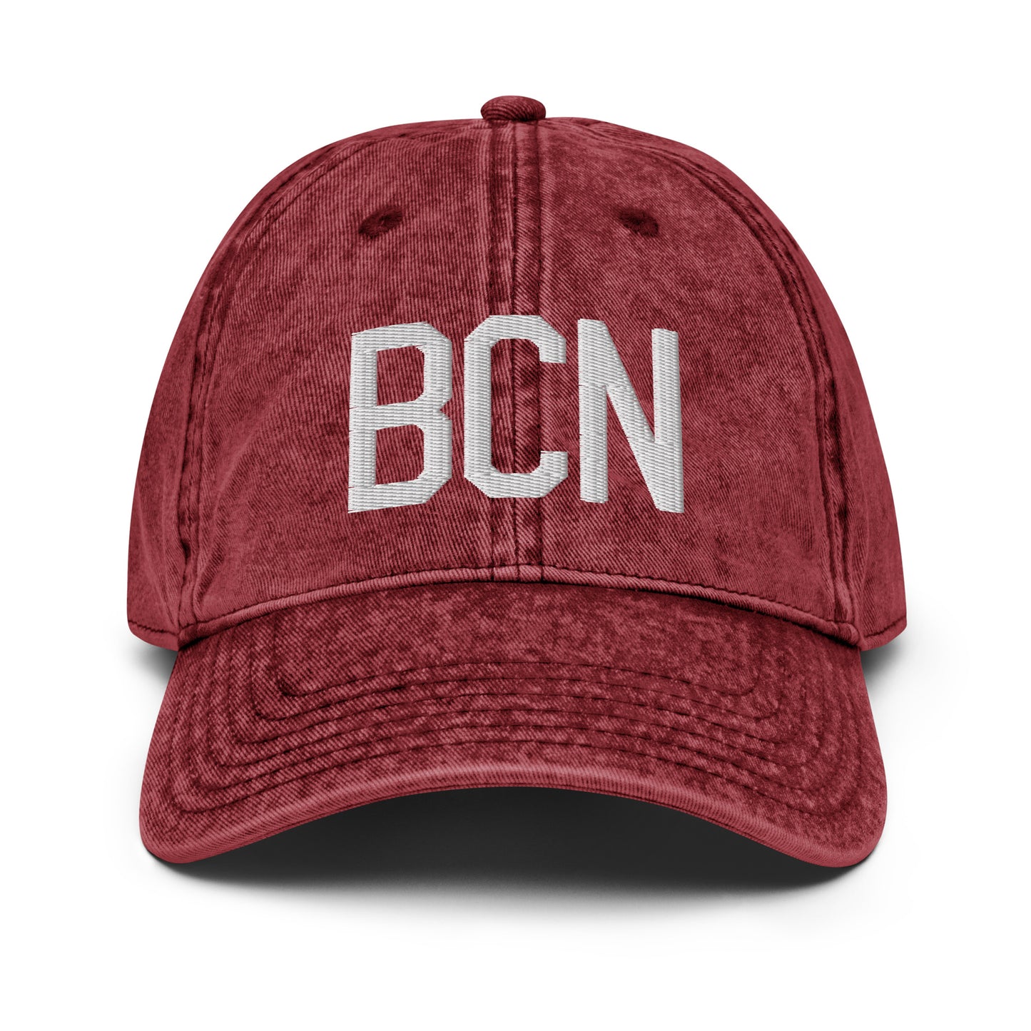 Airport Code Twill Cap - White • BCN Barcelona • YHM Designs - Image 19