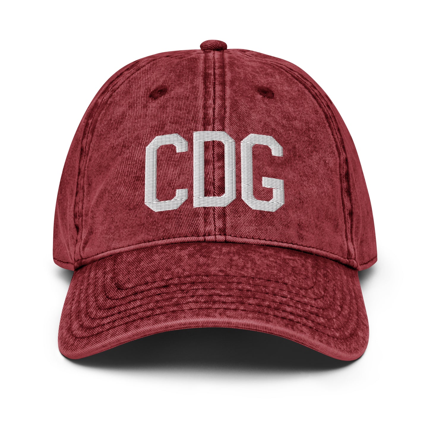 Airport Code Twill Cap - White • CDG Paris • YHM Designs - Image 19