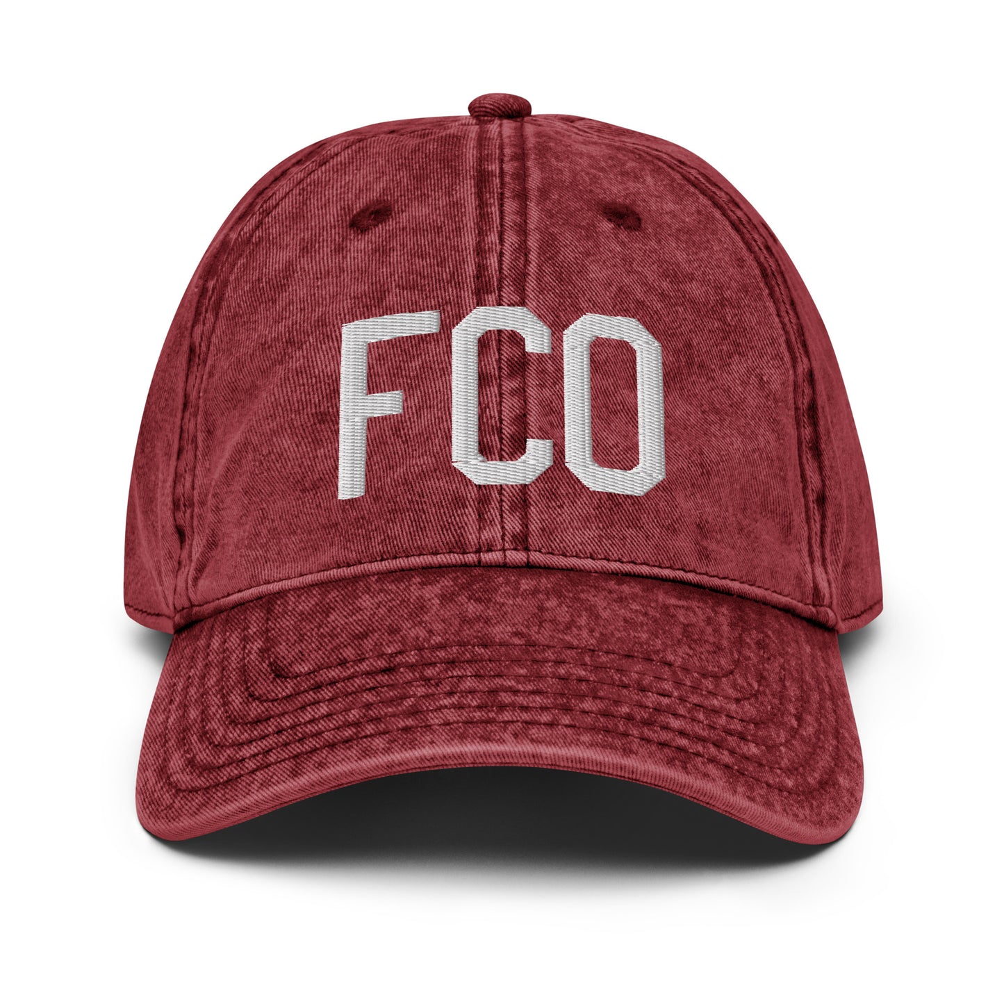 Airport Code Twill Cap - White • FCO Rome • YHM Designs - Image 19