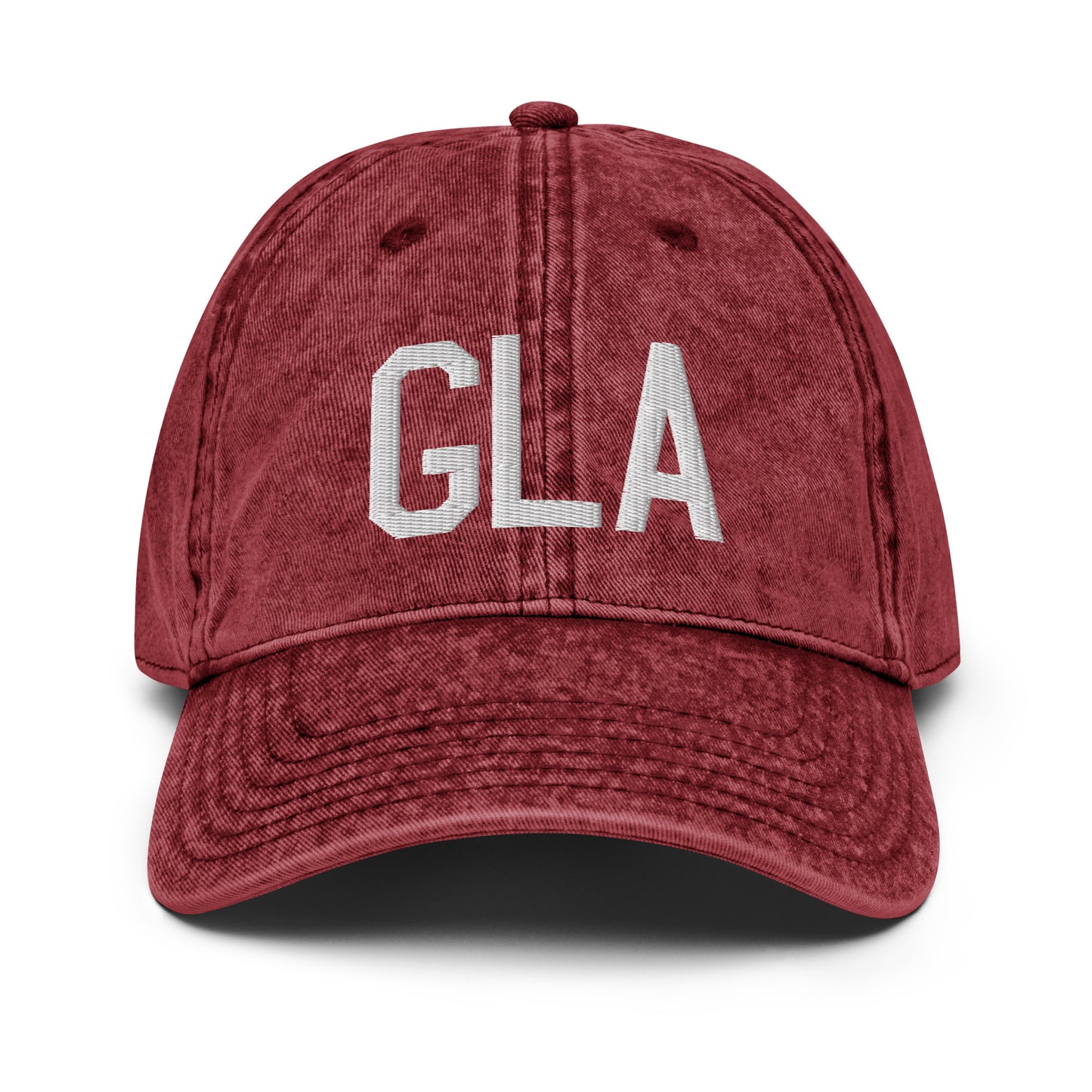 Airport Code Twill Cap - White • GLA Glasgow • YHM Designs - Image 19