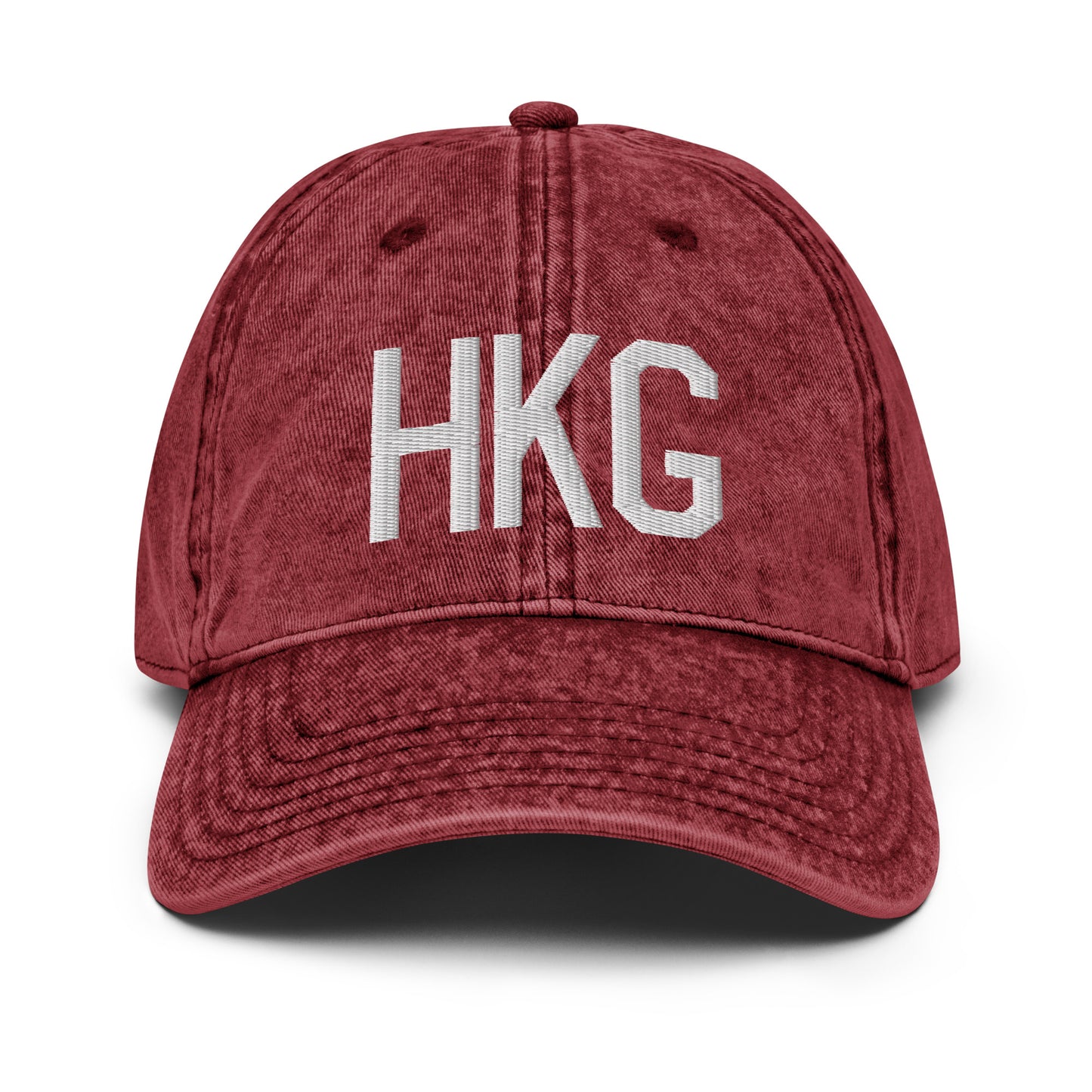 Airport Code Twill Cap - White • HKG Hong Kong • YHM Designs - Image 19