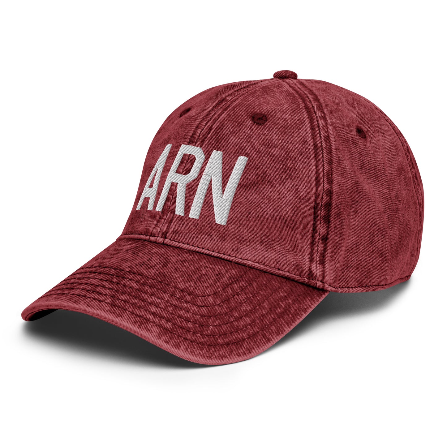 Airport Code Twill Cap - White • ARN Stockholm • YHM Designs - Image 20