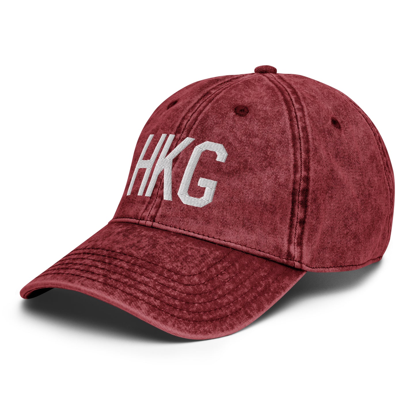 Airport Code Twill Cap - White • HKG Hong Kong • YHM Designs - Image 20