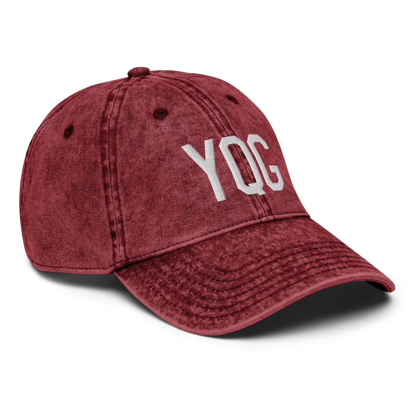 Airport Code Twill Cap - White • YQG Windsor • YHM Designs - Image 21